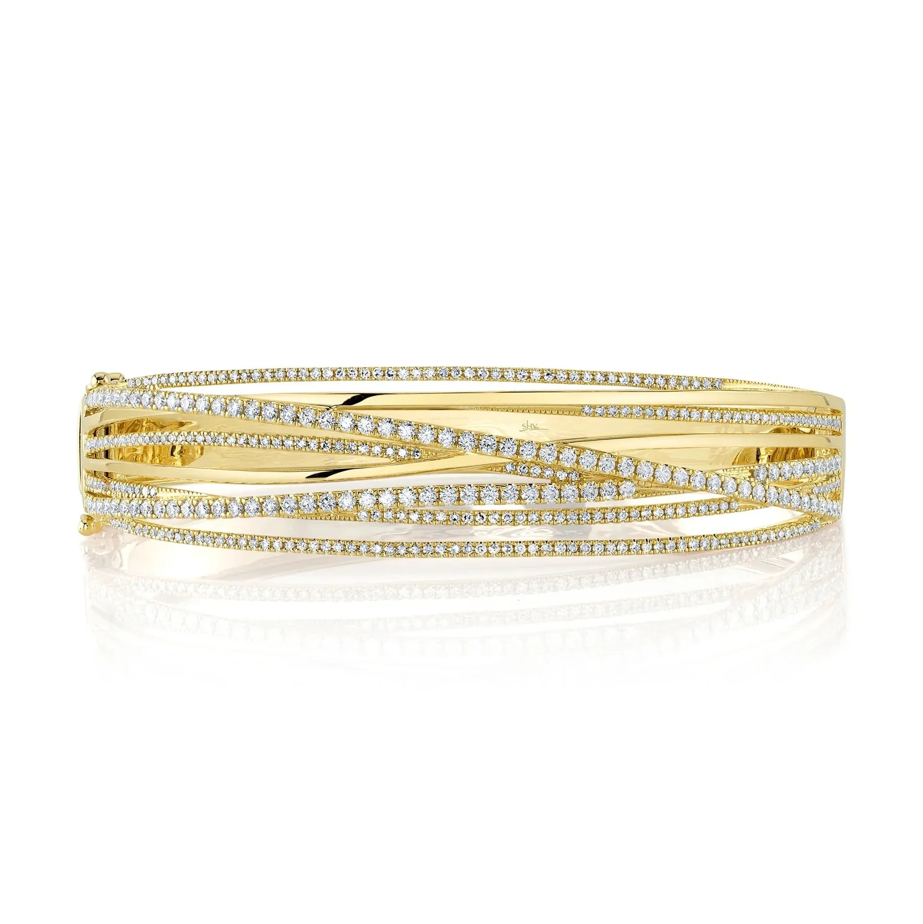 14K GOLD DIAMOND CELINE BANGLE