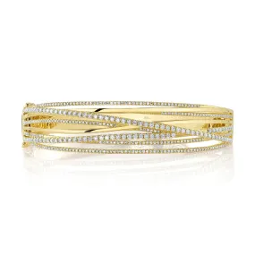 14K GOLD DIAMOND CELINE BANGLE