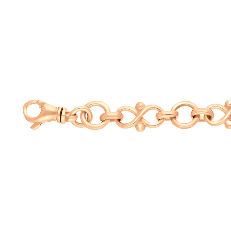 18ct Rose Gold Infinity Link Handmade Bracelet