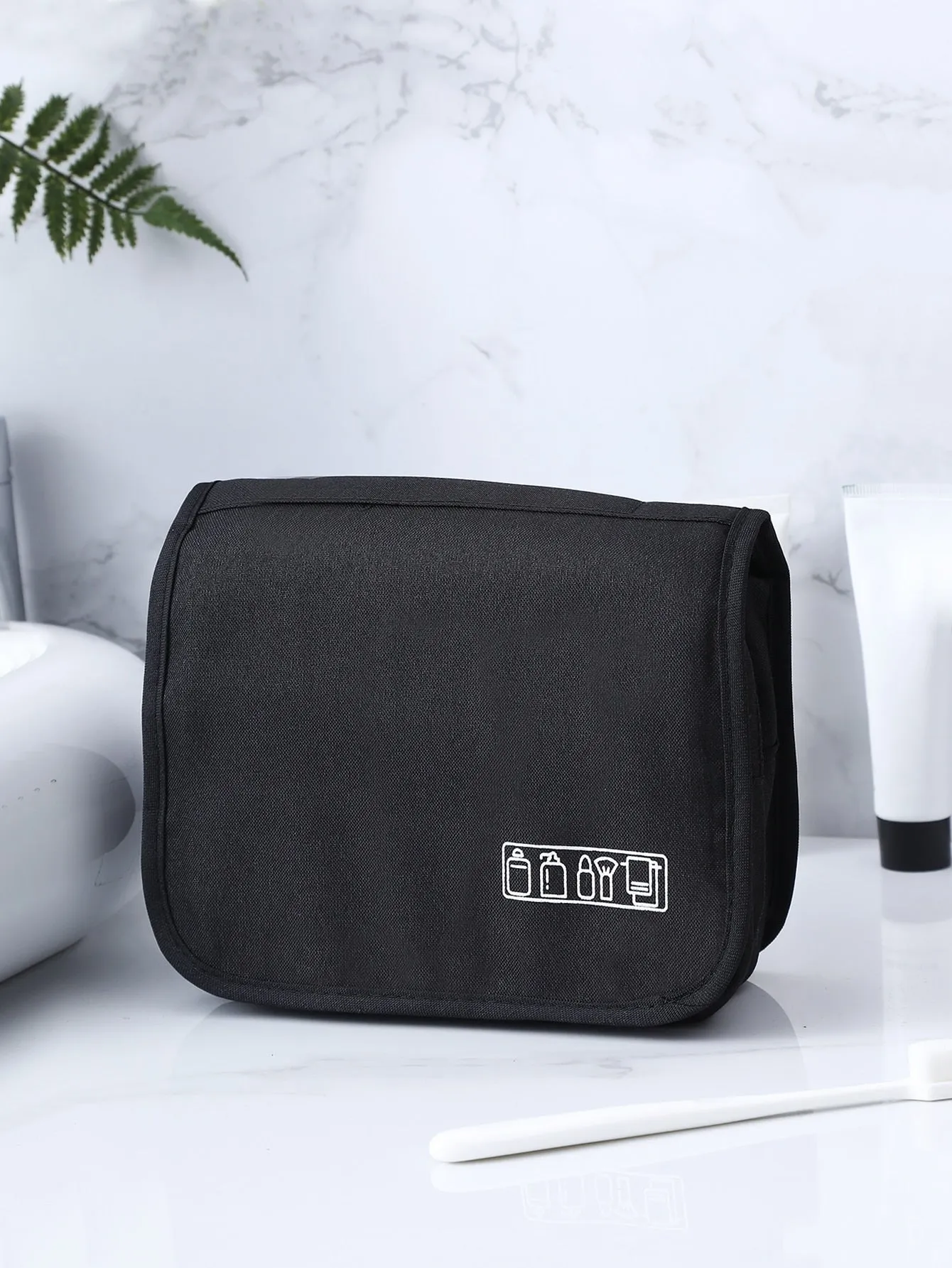 1pc 9.05*7.48inch Hanging Toiletry Travel Bag, Multi Pocket Makeup Cosmetic Bag For Travel Organizer