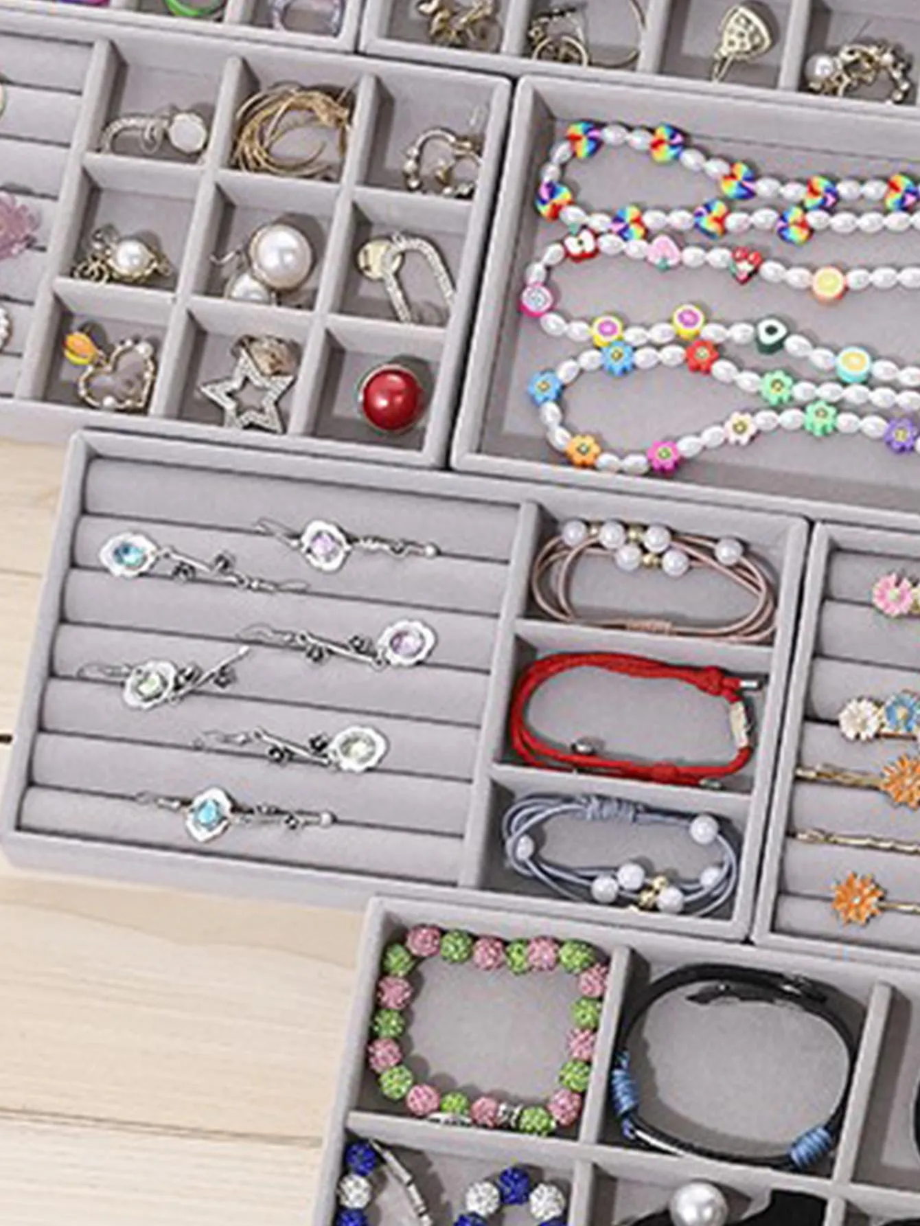 1pc Fashion Multi-grid Multifunction Jewelry Storage Box For Women For Jewelry Packaging