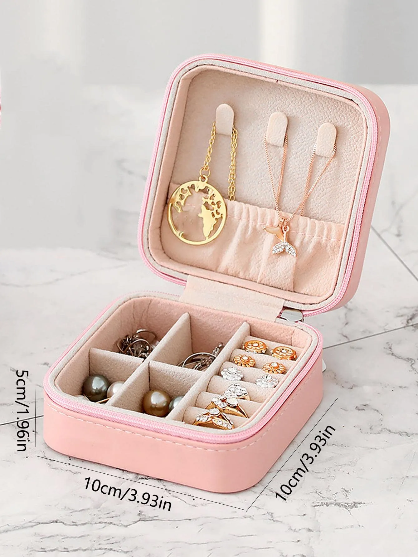 1pc Multi-grid Jewelry Box, Modern Portable Multi-function Jewelry Storage Box For Home