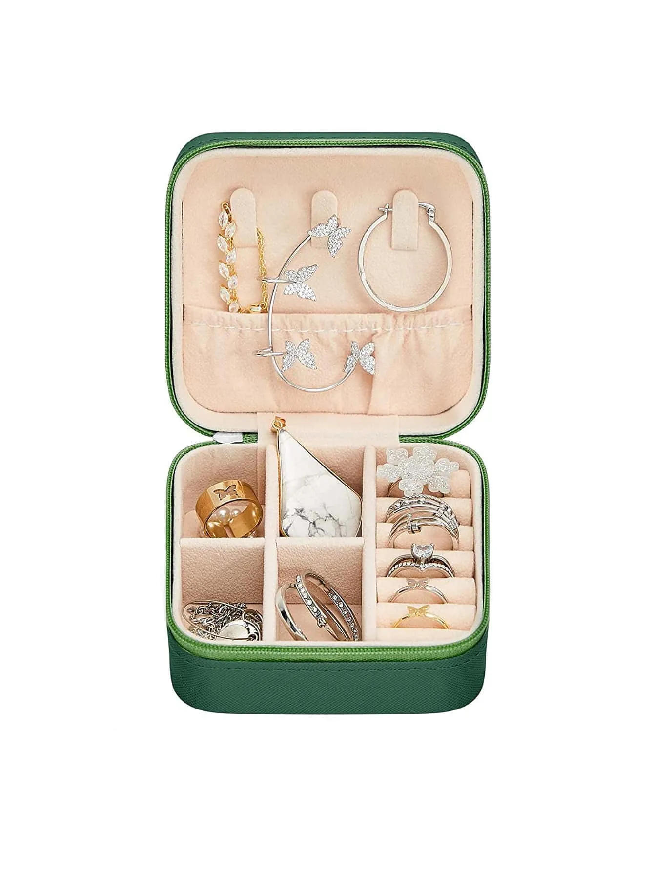 1pc Portable Travel Earrings Storage Box,Mini Ring Storage Case,Necklace Storage Box