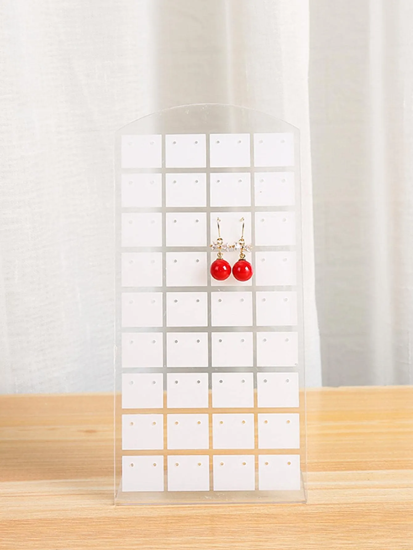 1pc Simple Style Random Color 20-Hole Earrings Display Stand Jewelry Organizer Grid Daily Gift