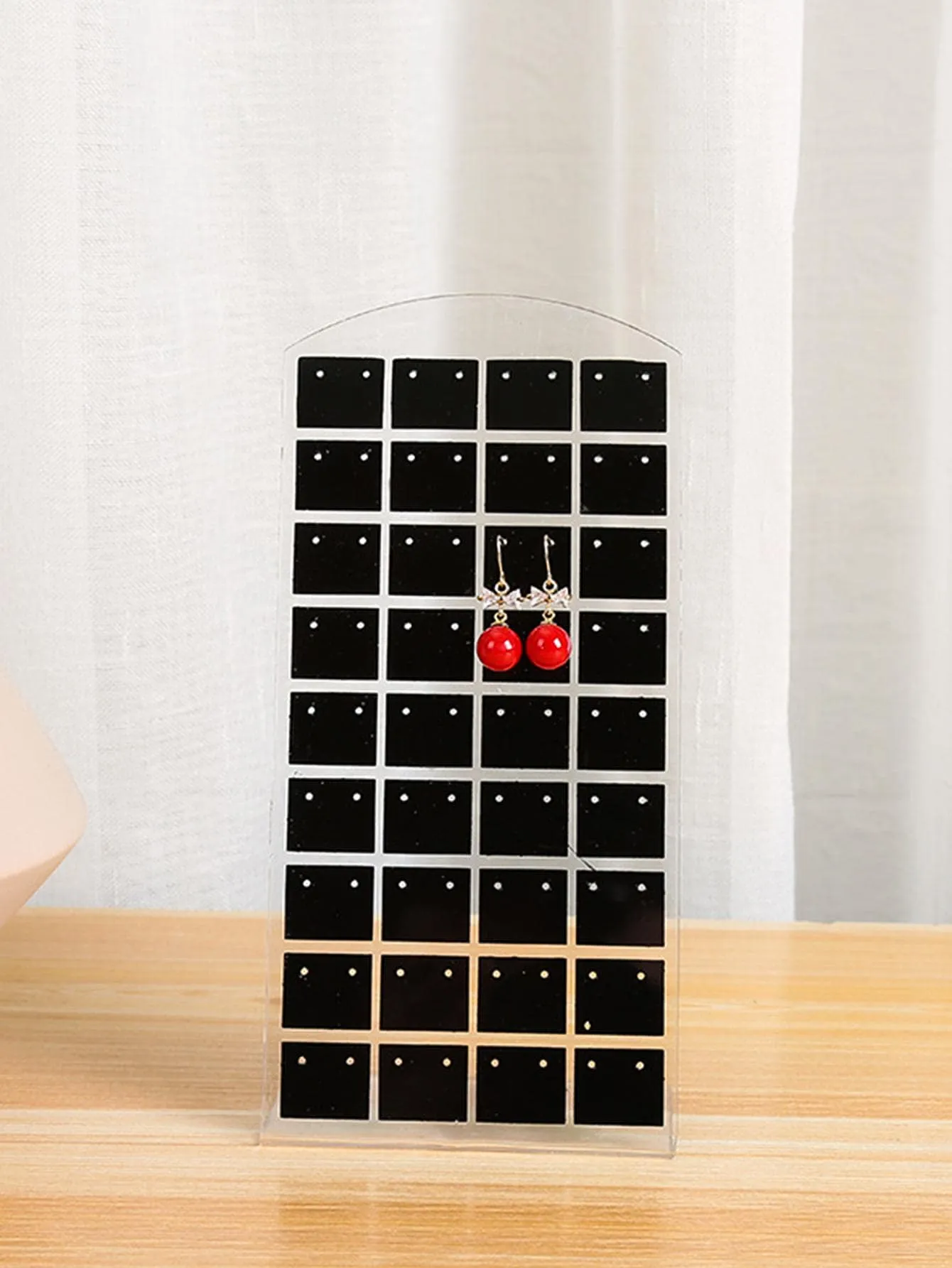 1pc Simple Style Random Color 20-Hole Earrings Display Stand Jewelry Organizer Grid Daily Gift