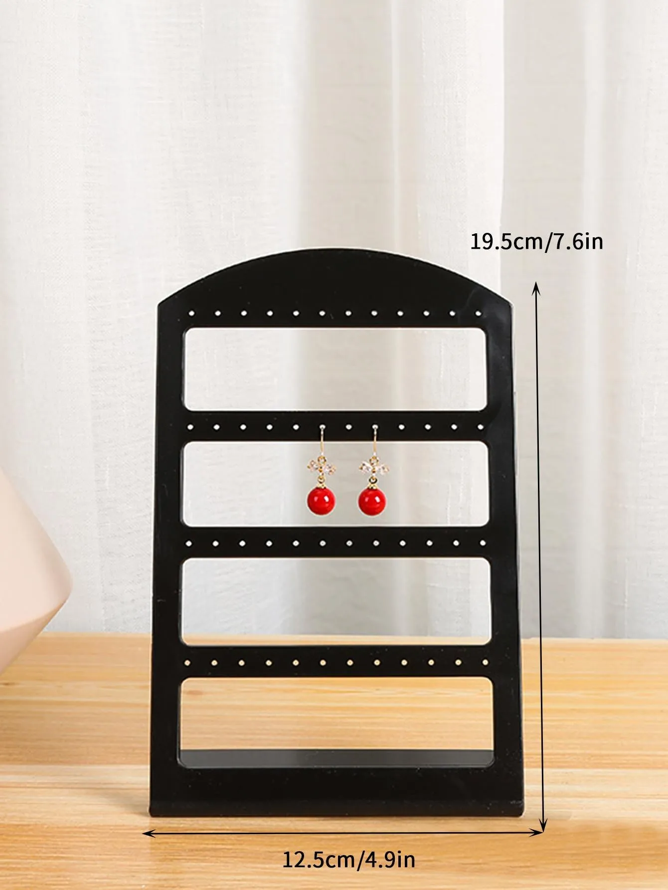 1pc Simple Style Random Color 20-Hole Earrings Display Stand Jewelry Organizer Grid Daily Gift