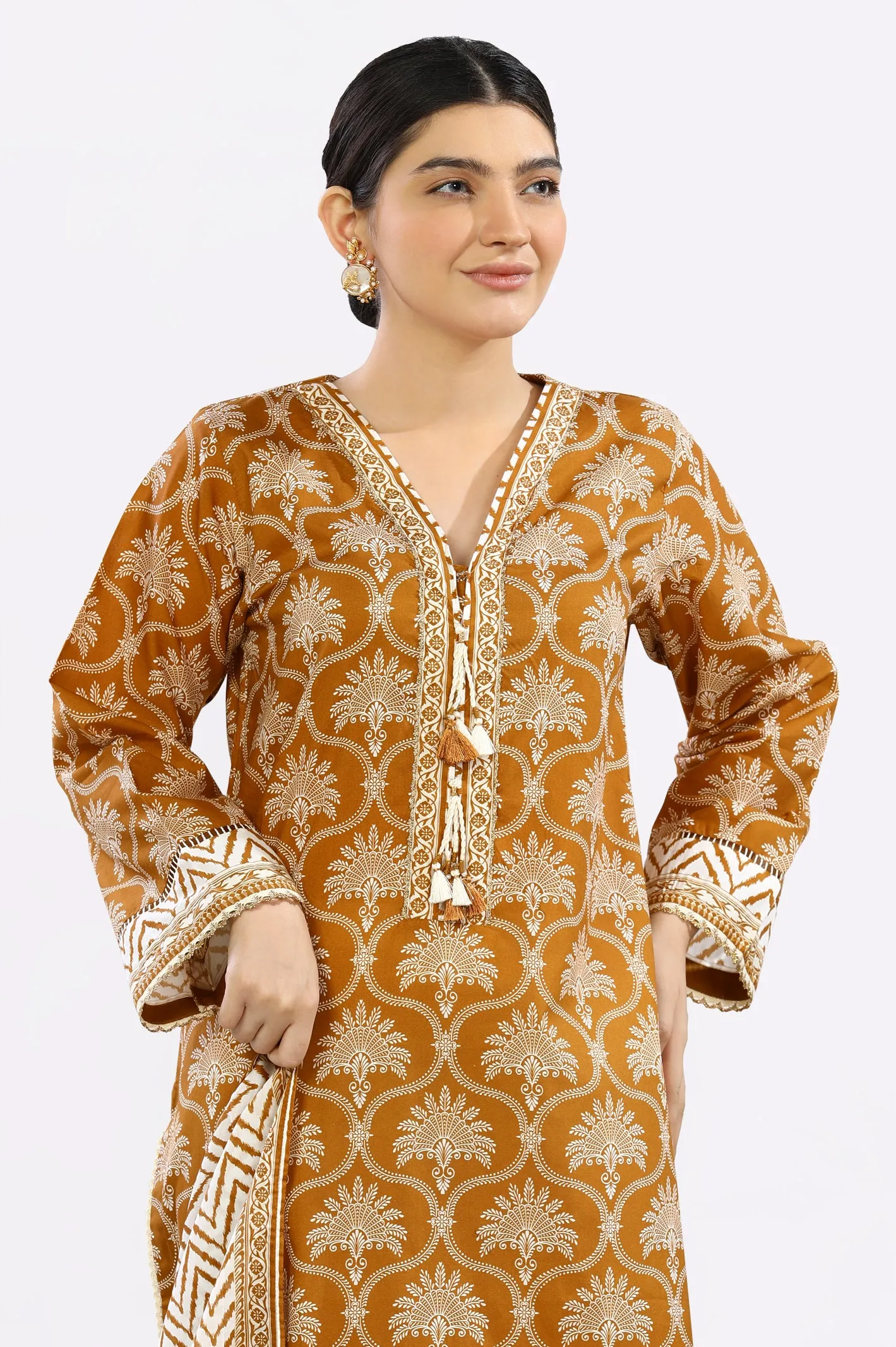 2PC Printed Mustard