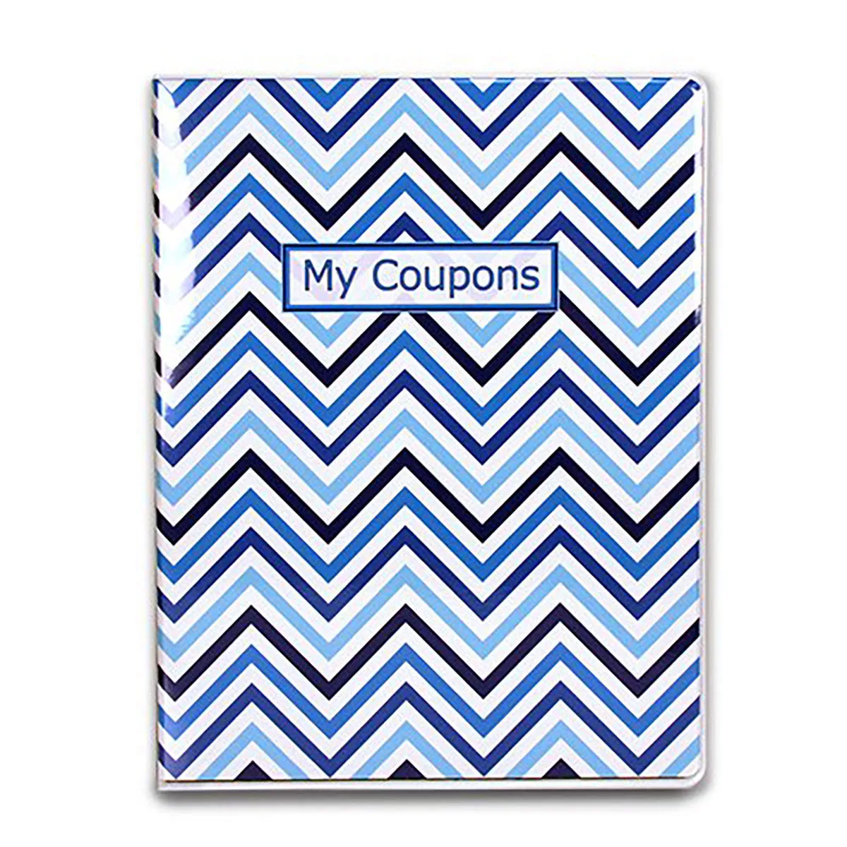 9-Pocket Chevron Blue Coupon Organizer Portfolio