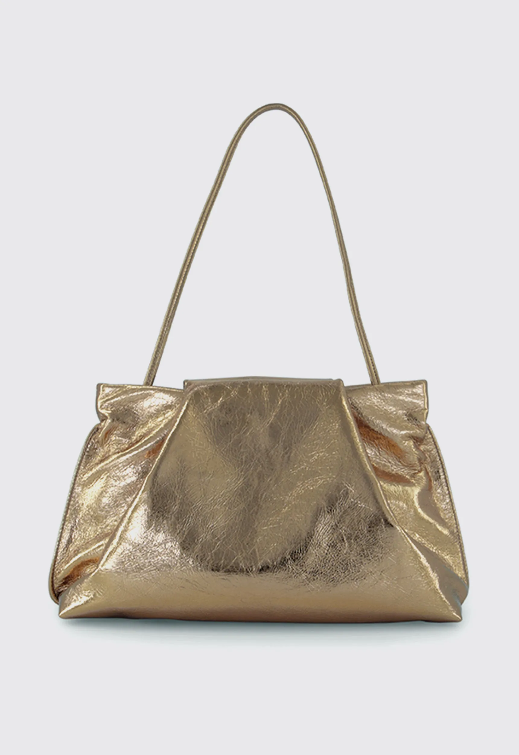 A ESQUE Fold Clutch Bag - Metallic Gold