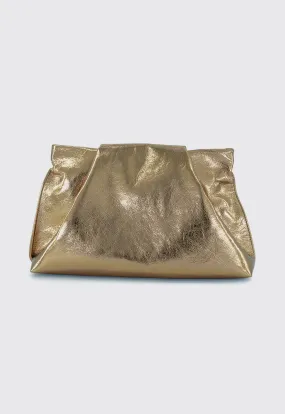 A ESQUE Fold Clutch Bag - Metallic Gold