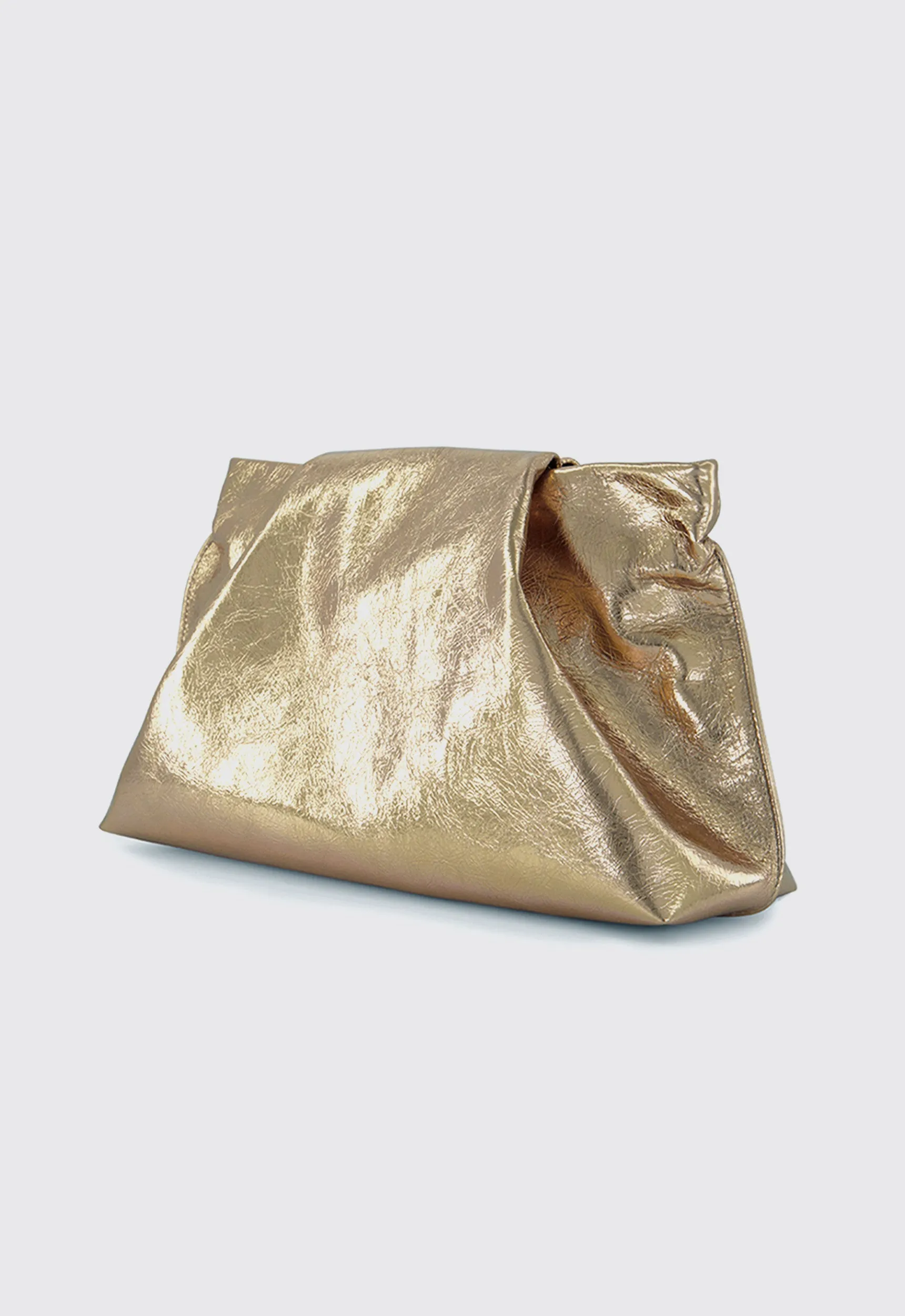 A ESQUE Fold Clutch Bag - Metallic Gold