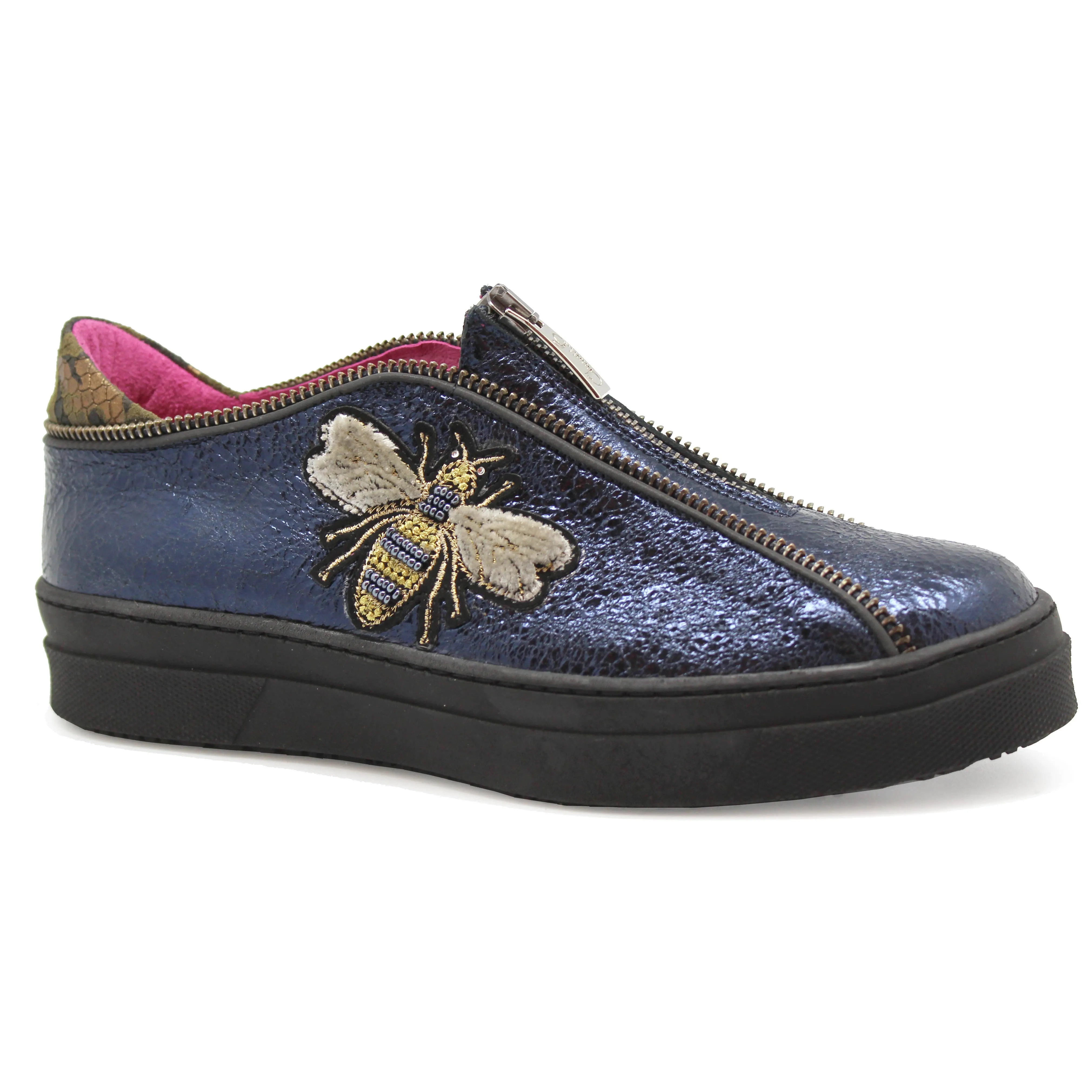 Adieu - Royal Blue Bee slip on sneaker