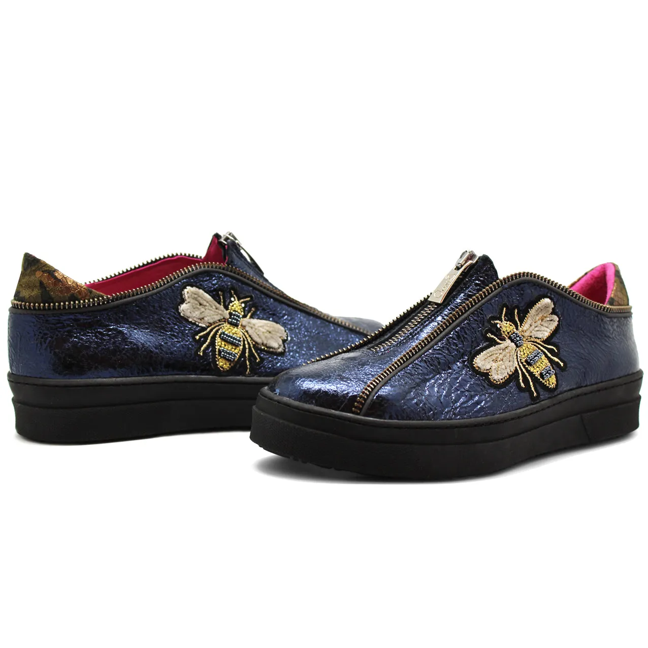 Adieu - Royal Blue Bee slip on sneaker