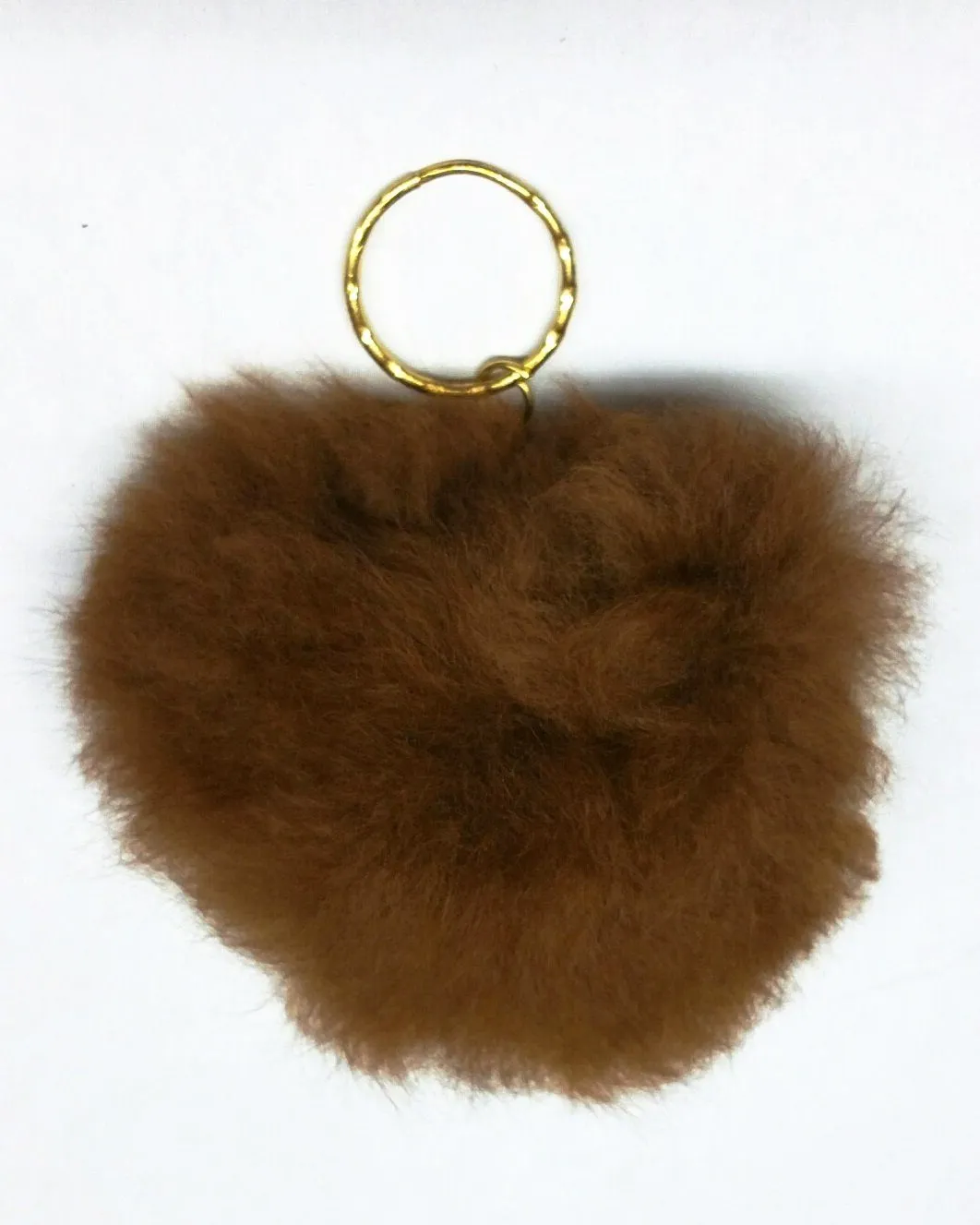 Alpaca Love Heart Shaped Fur Keychain