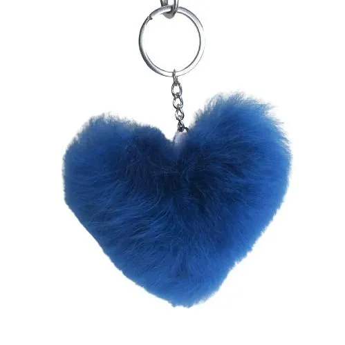 Alpaca Love Heart Shaped Fur Keychain