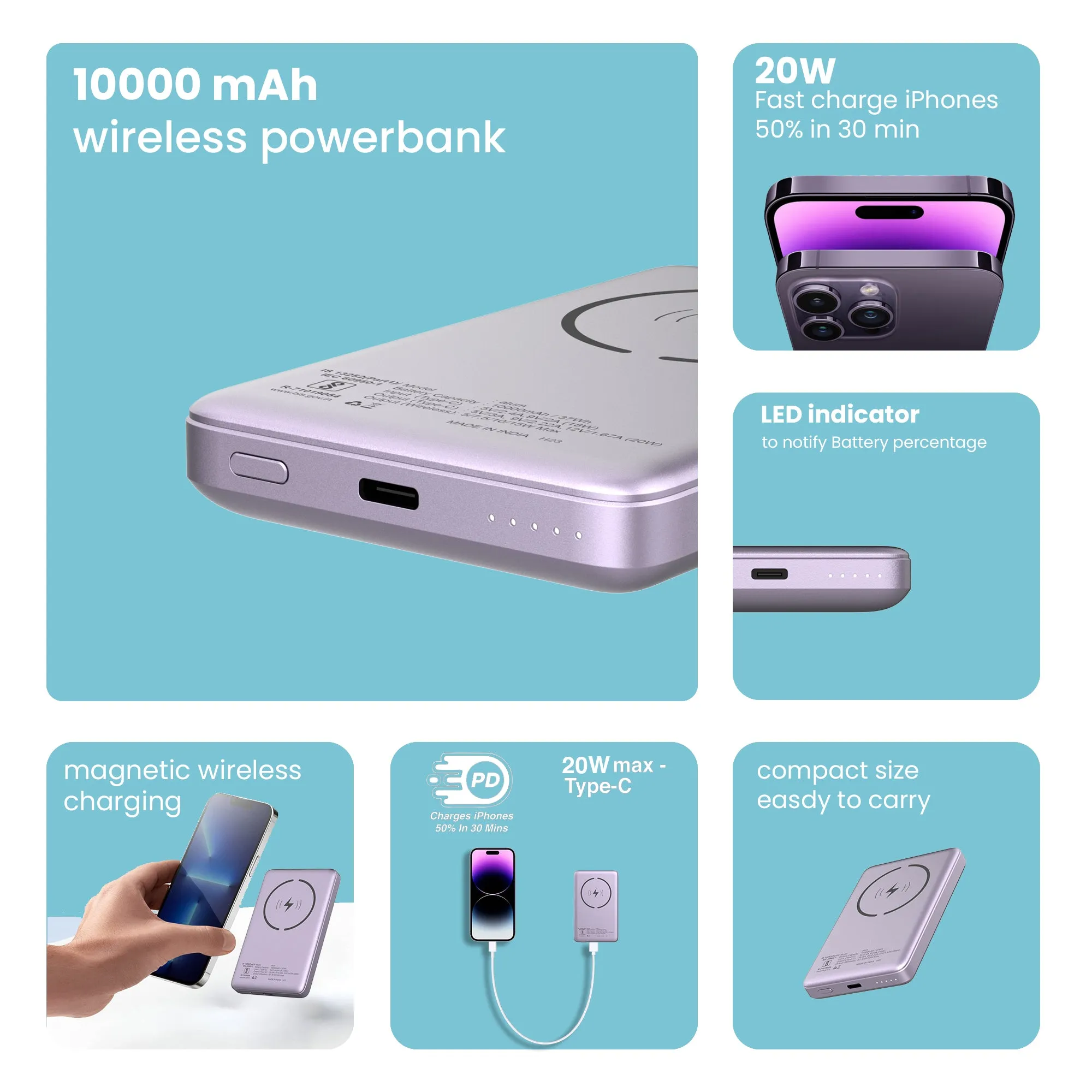 Alum 10000mAh Magnetic Wireless Powerbank