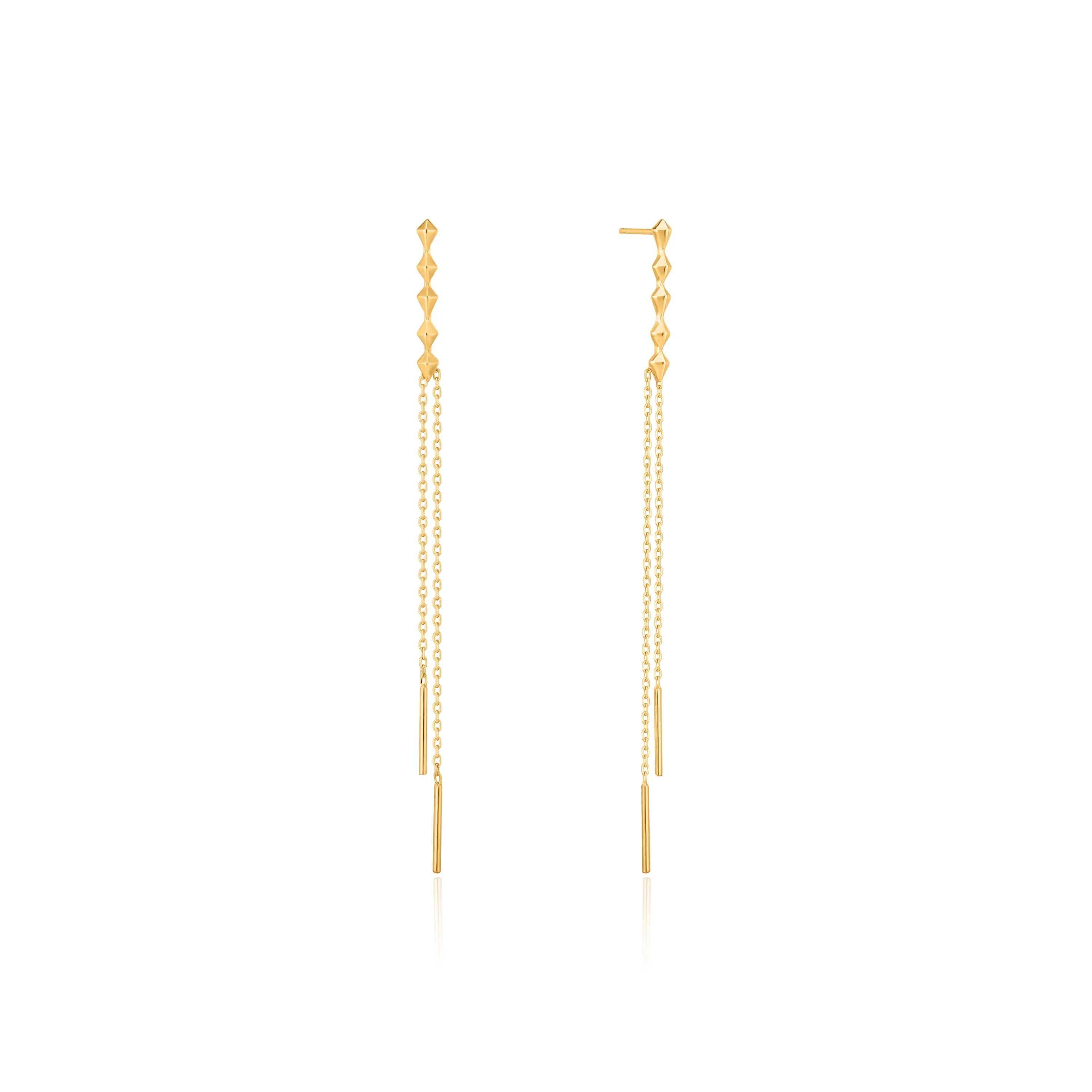 Ania Haie Gold Spike Double Drop Earrings