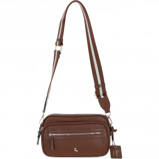 Ashwood X-35 Twin-Zip Leather Crossbody Bag