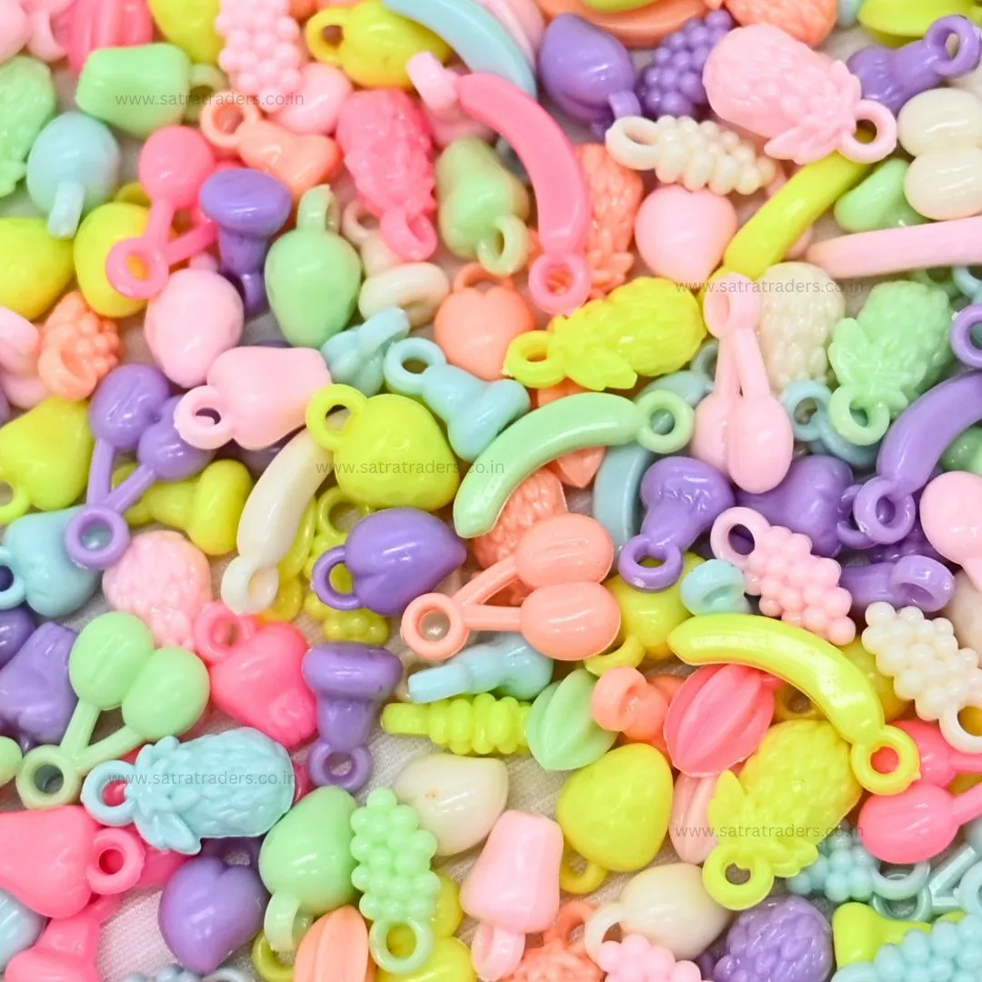 Assorted Mix Fruit Plastic Beads | Size : 12mm