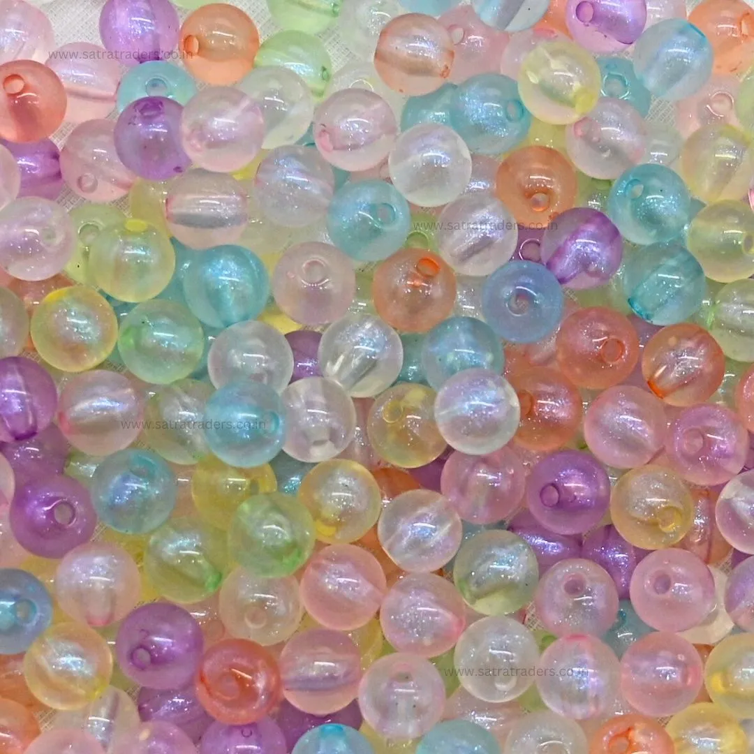 Assorted Transparent Round Glow In Dark Plastic Beads