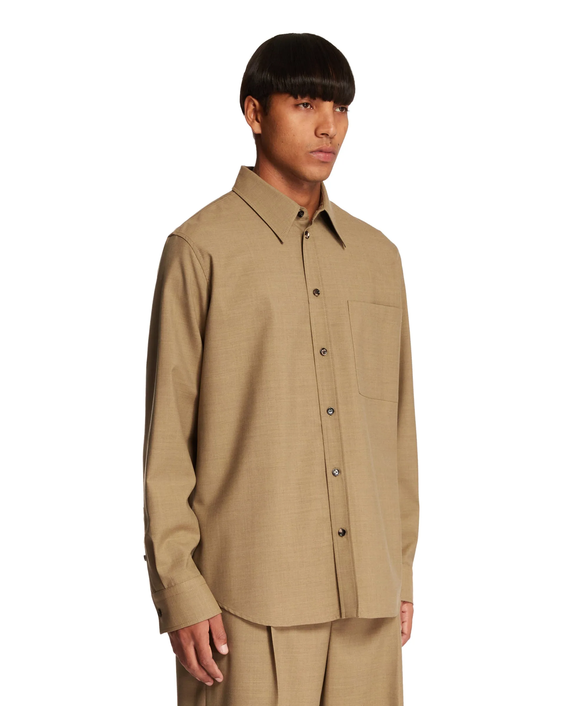 Beige Wool Shirt