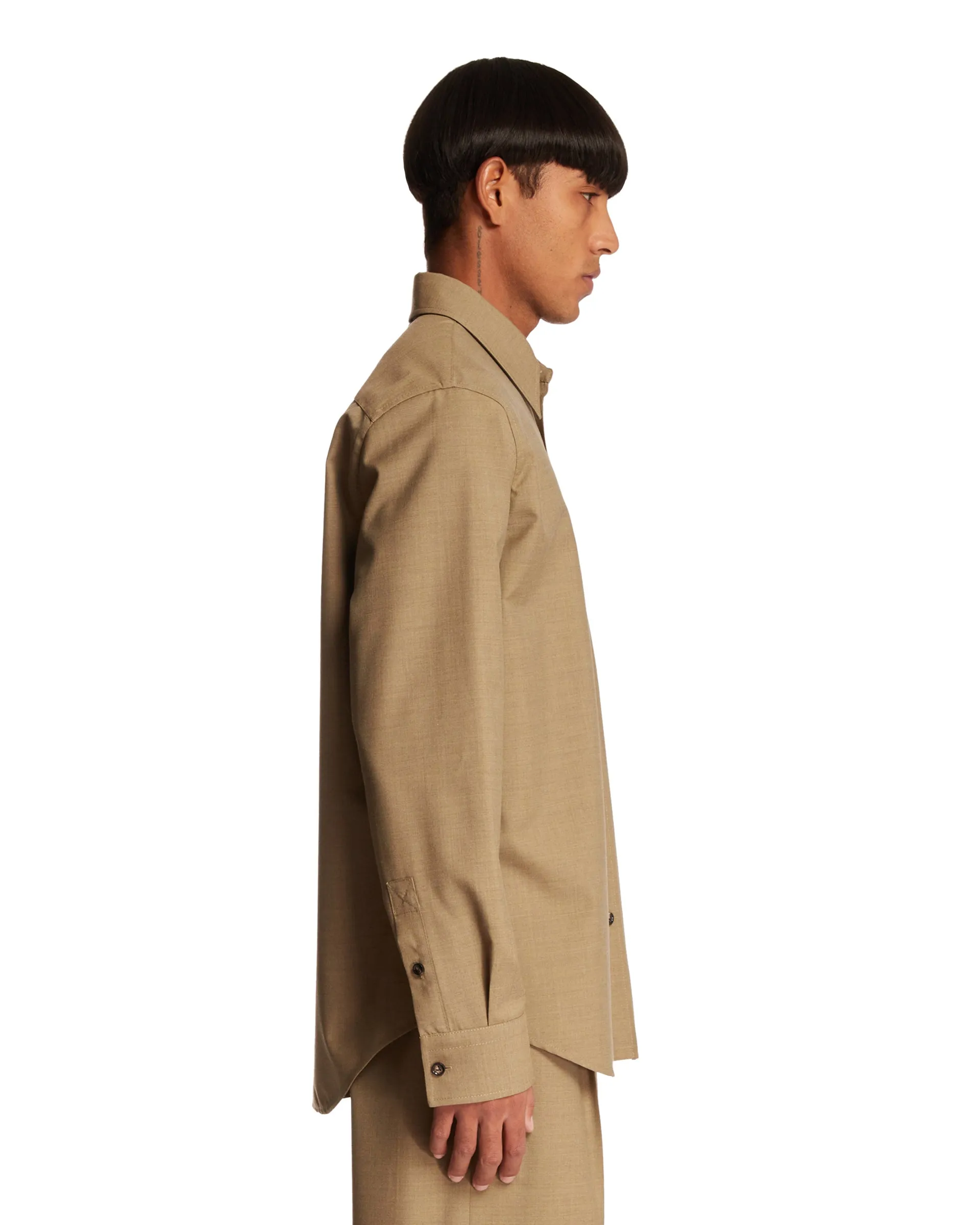 Beige Wool Shirt