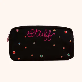 Black Rhinestone Personalized Pouch