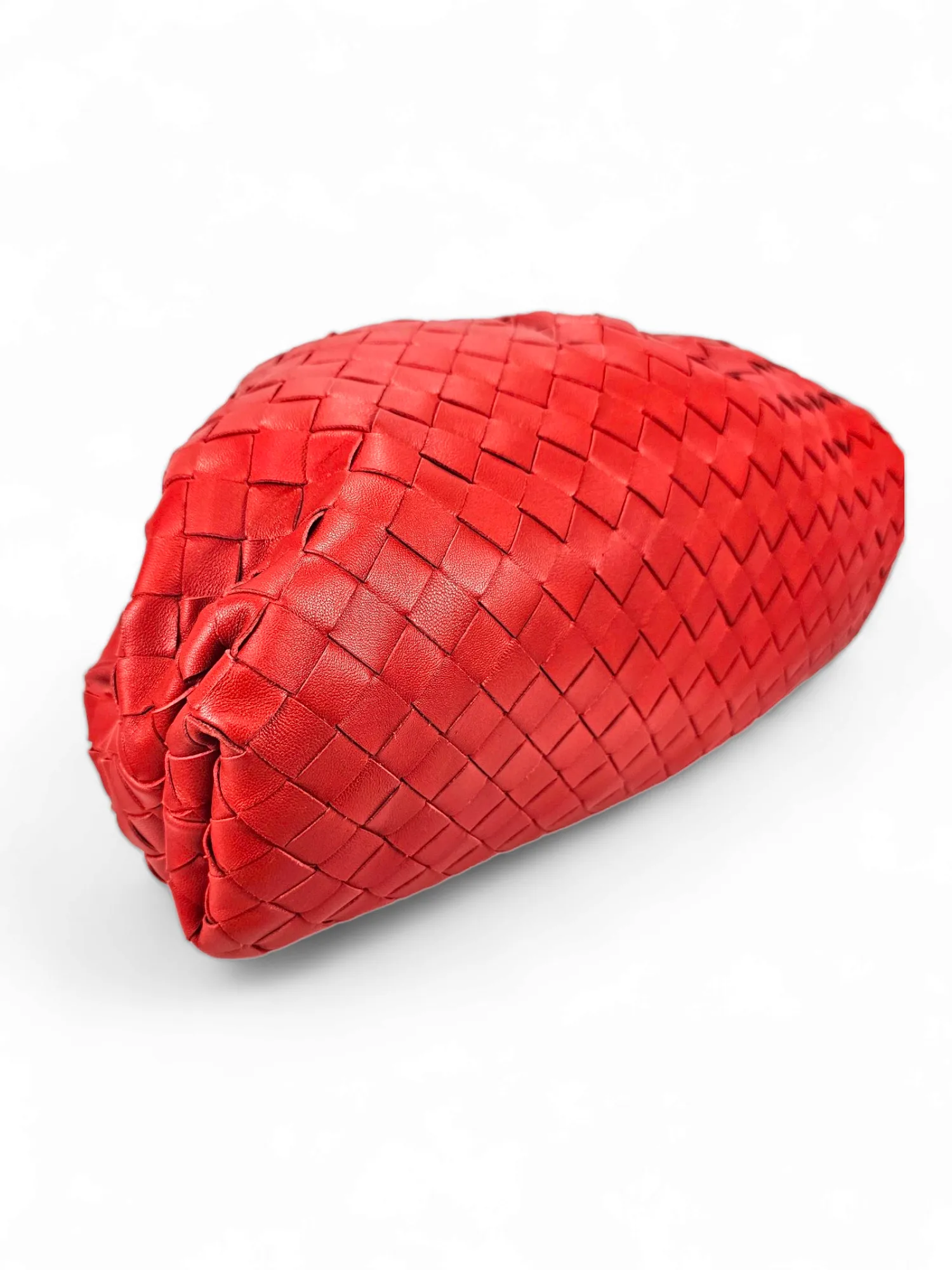 Bolsa Bottega Veneta The Pouch Intrecciato Vermelha