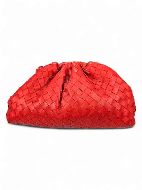 Bolsa Bottega Veneta The Pouch Intrecciato Vermelha