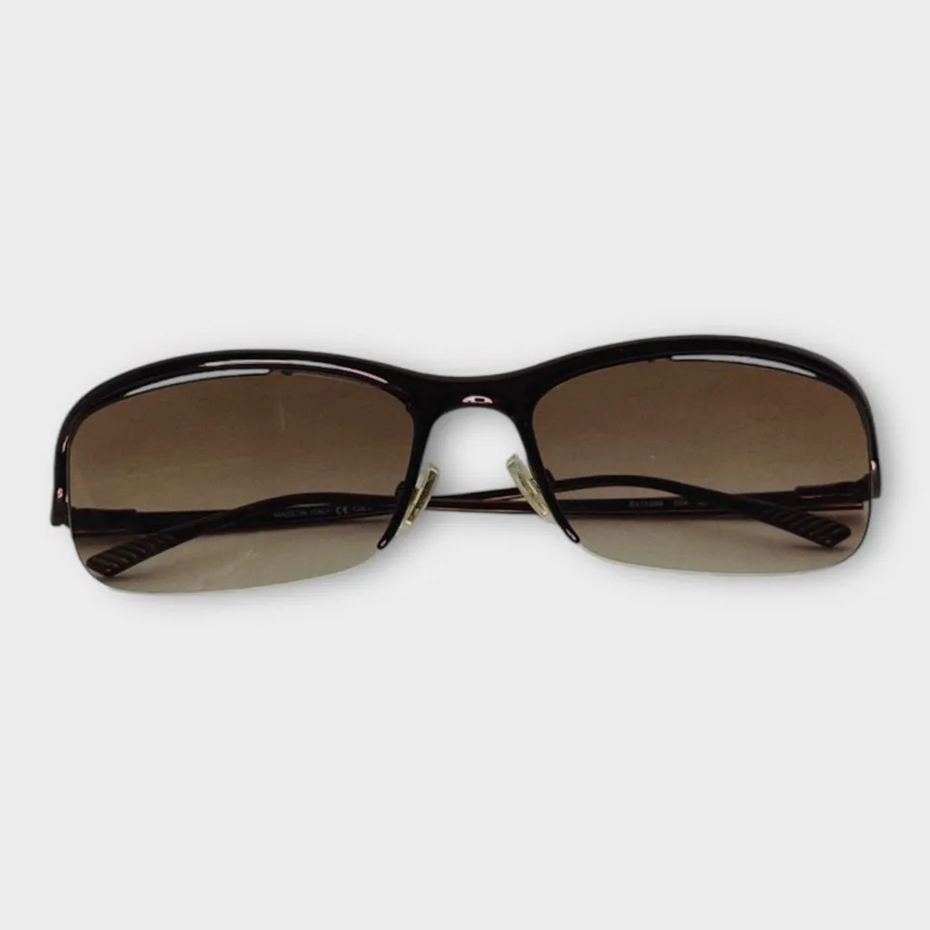 Bottega Veneta Brown Half Rim Sunglasses