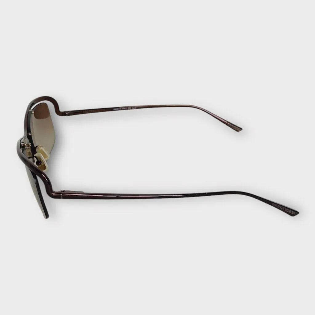 Bottega Veneta Brown Half Rim Sunglasses