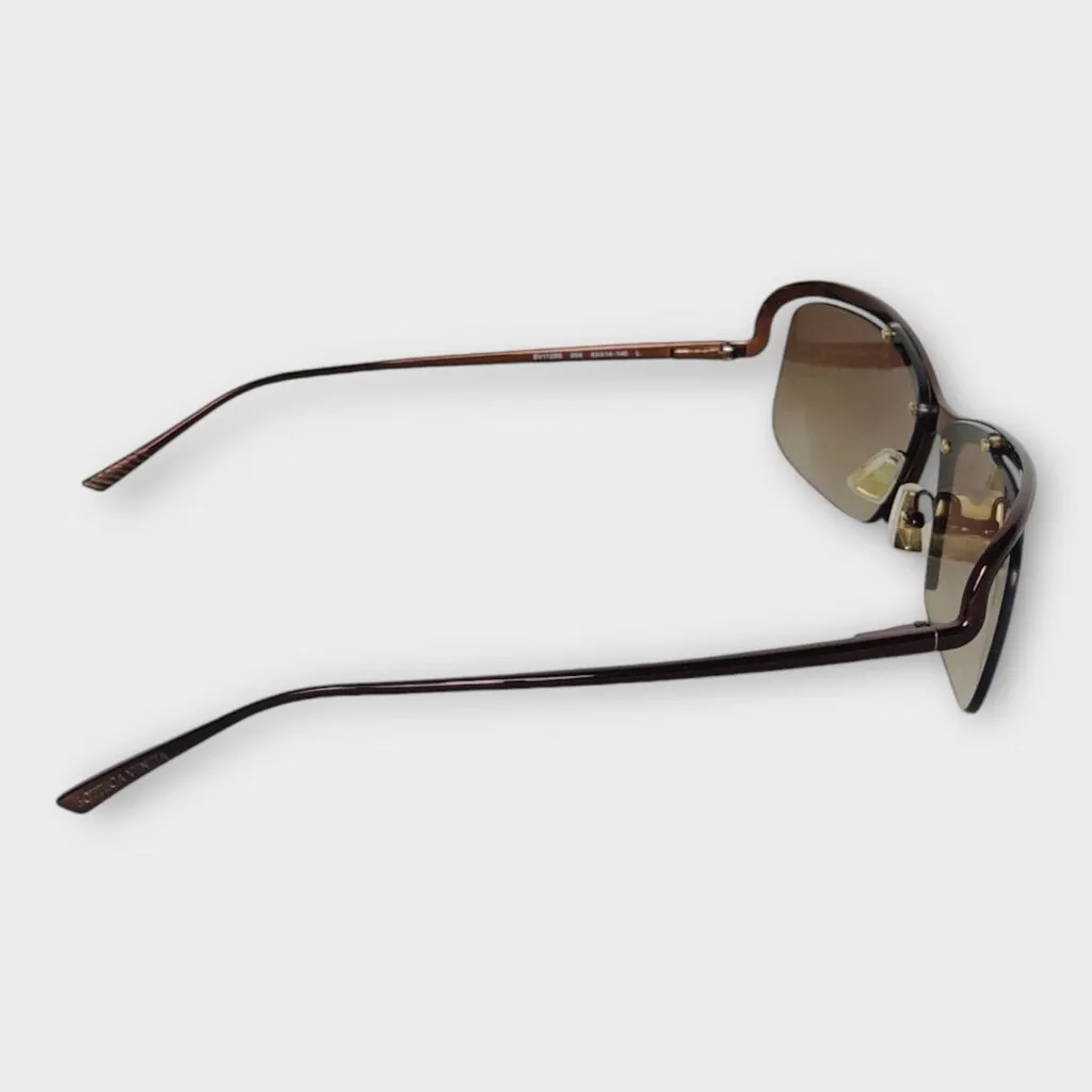 Bottega Veneta Brown Half Rim Sunglasses