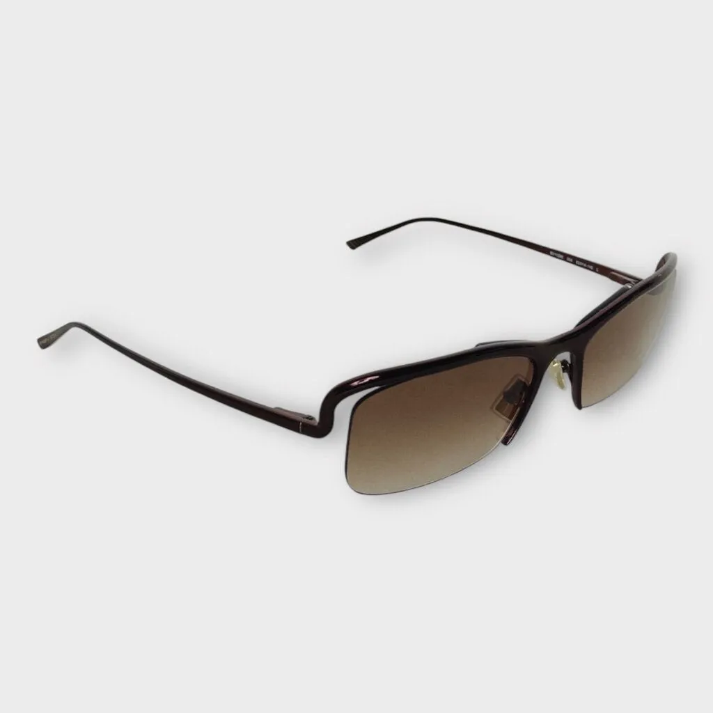 Bottega Veneta Brown Half Rim Sunglasses