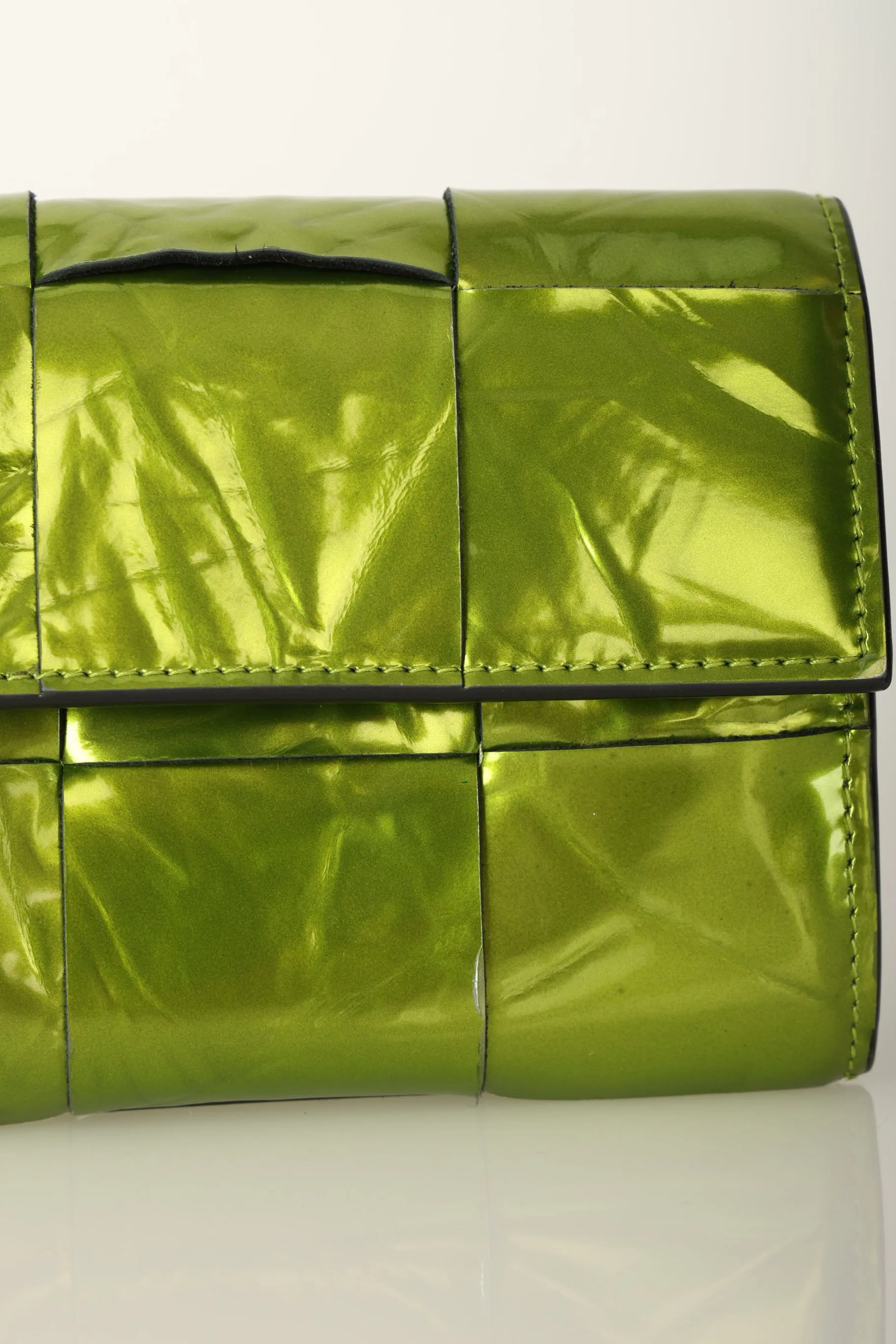 Bottega Veneta Cassette Chlorophyll Wallet w/ Chain