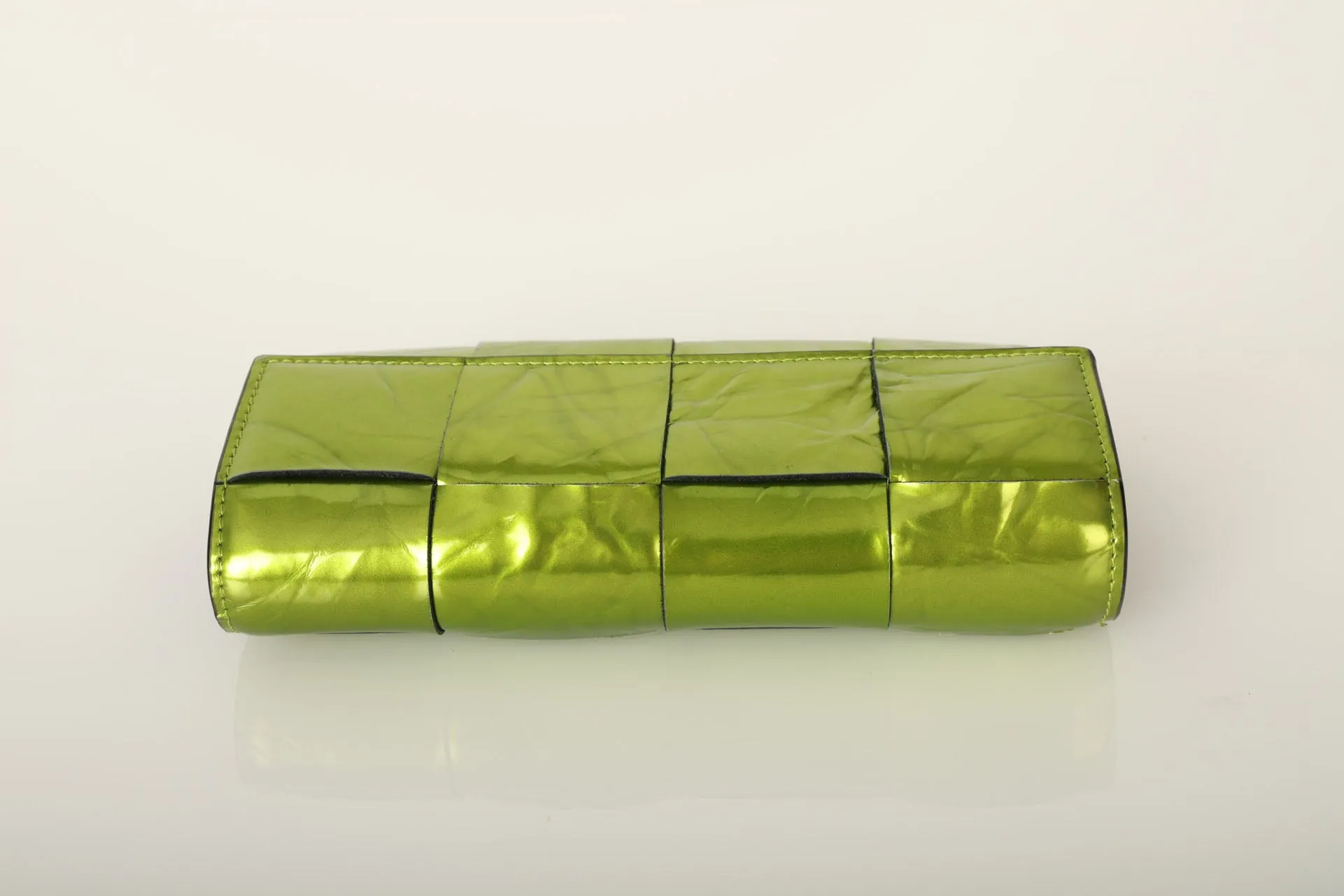 Bottega Veneta Cassette Chlorophyll Wallet w/ Chain