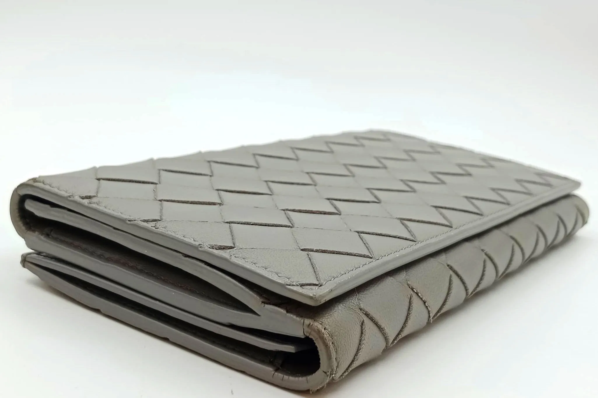 BOTTEGA VENETA CONTINENTAL WALLET (P013197467) LARGE CONCRETE GREY LEATHER GOLD HARDWARE, WITH DUST COVER & BOX