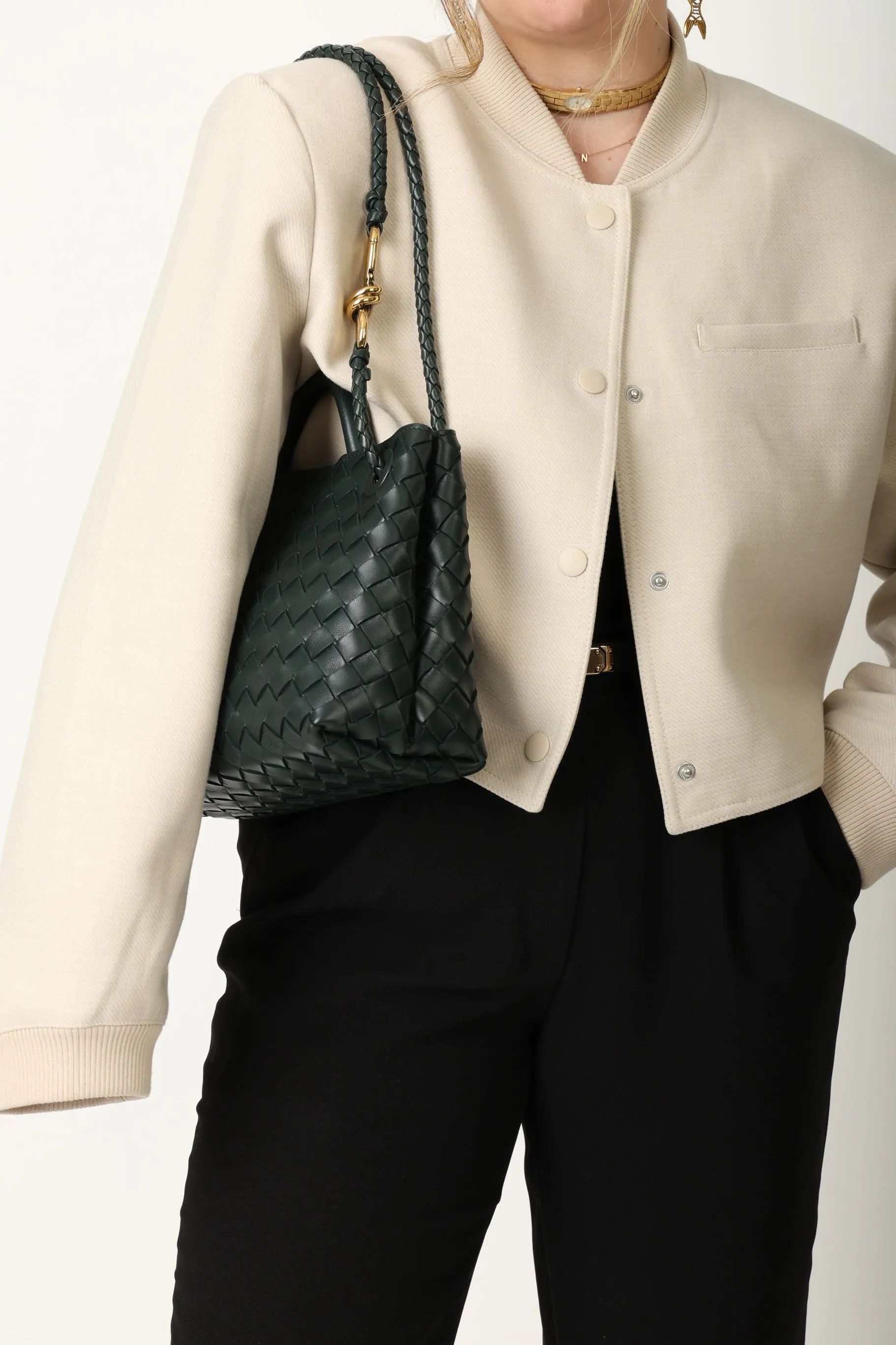 Bottega Veneta Emerald Intrecciato Small Andiamo