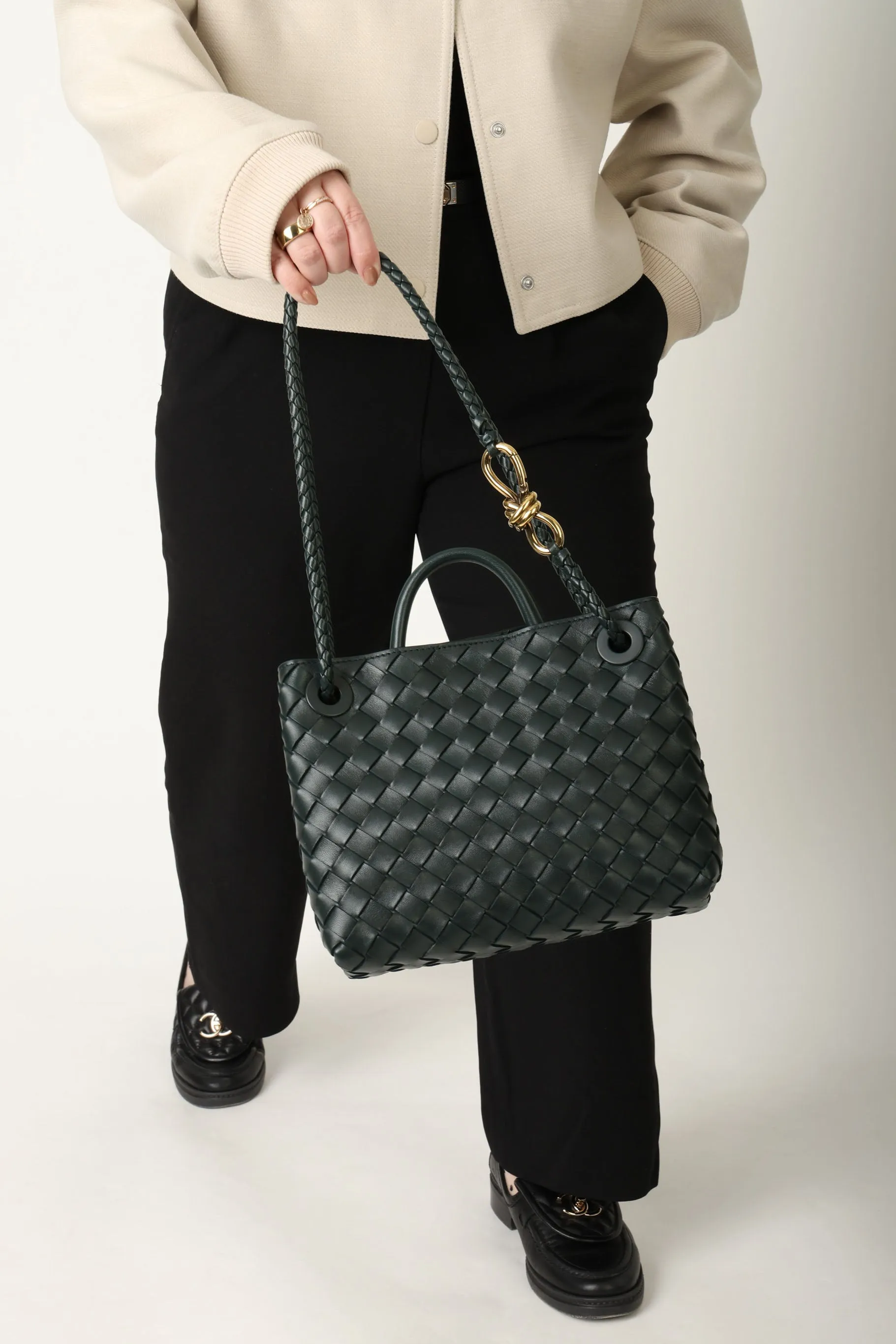 Bottega Veneta Emerald Intrecciato Small Andiamo