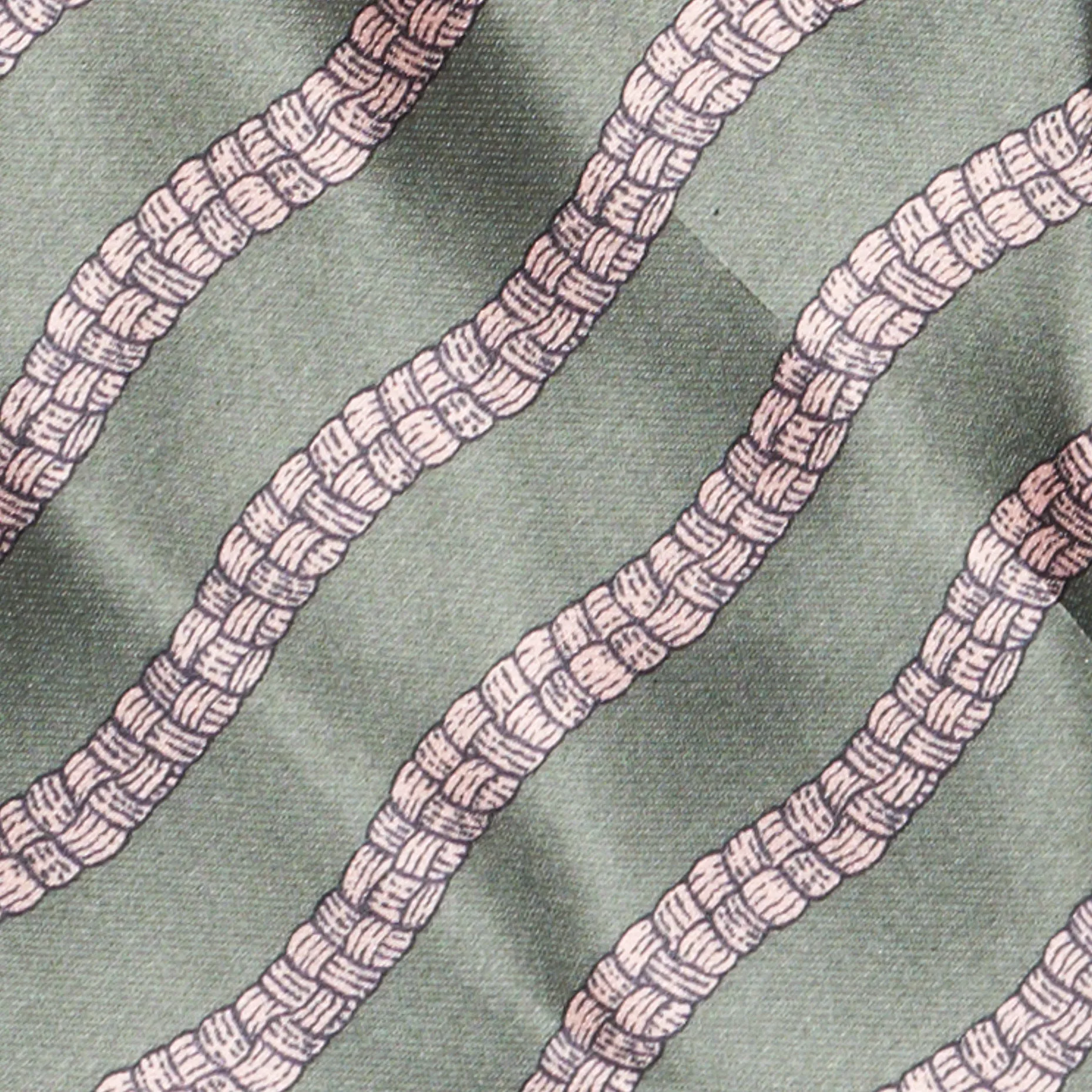 BOTTEGA VENETA Handmade Green-Pink Striped Silk Tie