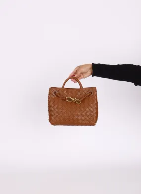 Bottega Veneta Intrecciato Small Andiamo Bag in Cognac