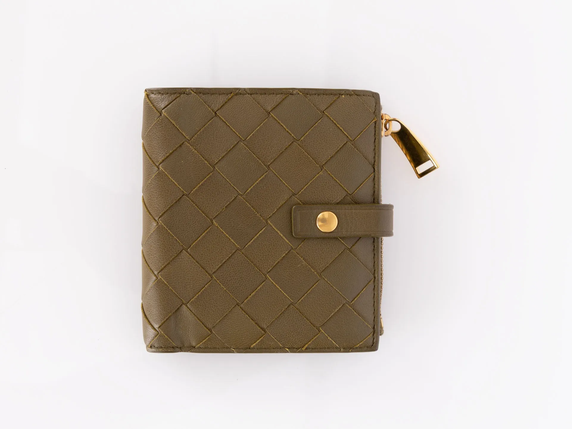 Bottega Veneta Intrecciato Wallet w/ Chain