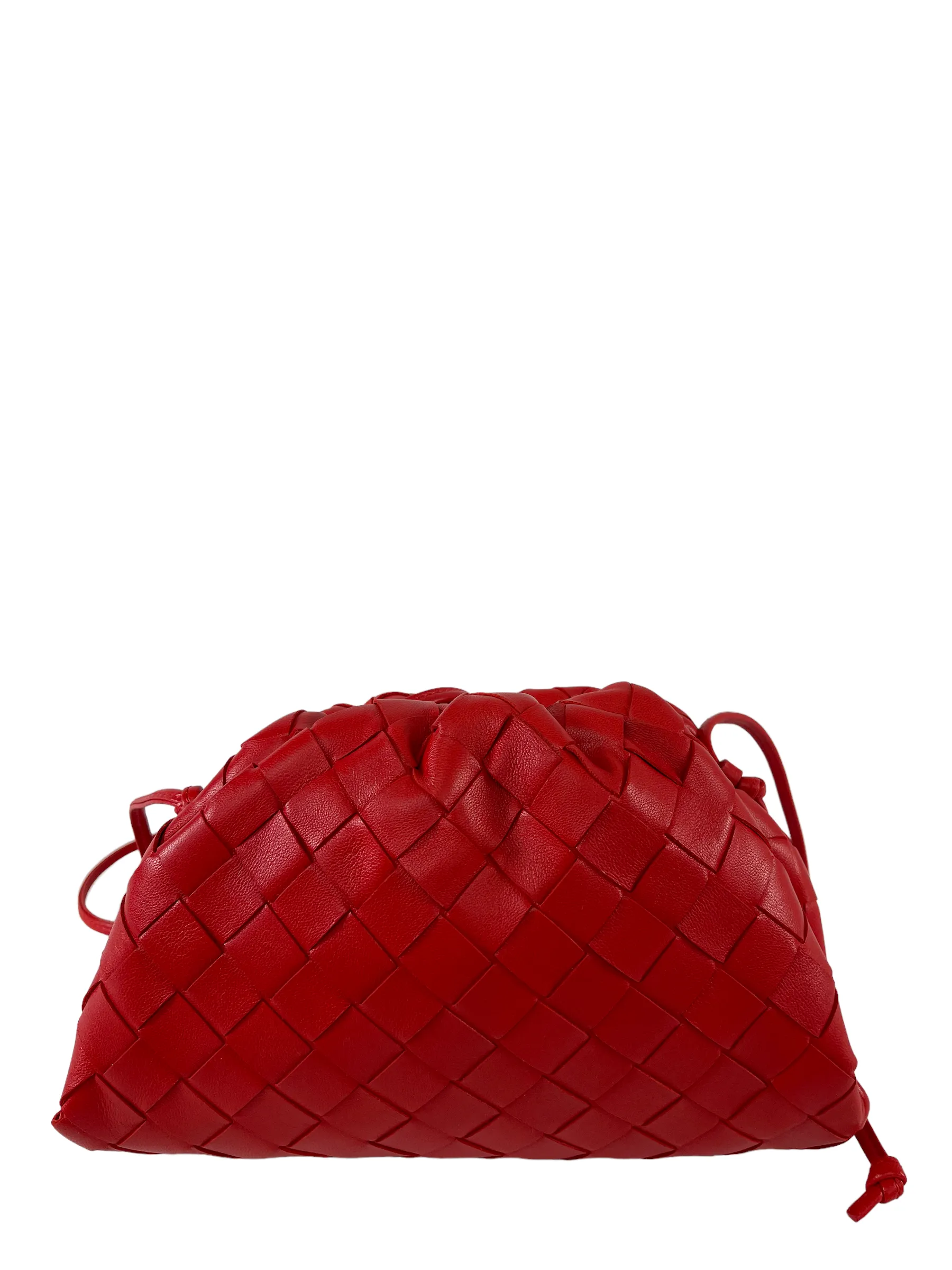 Bottega Veneta Small Red Woven Leather Crossbody