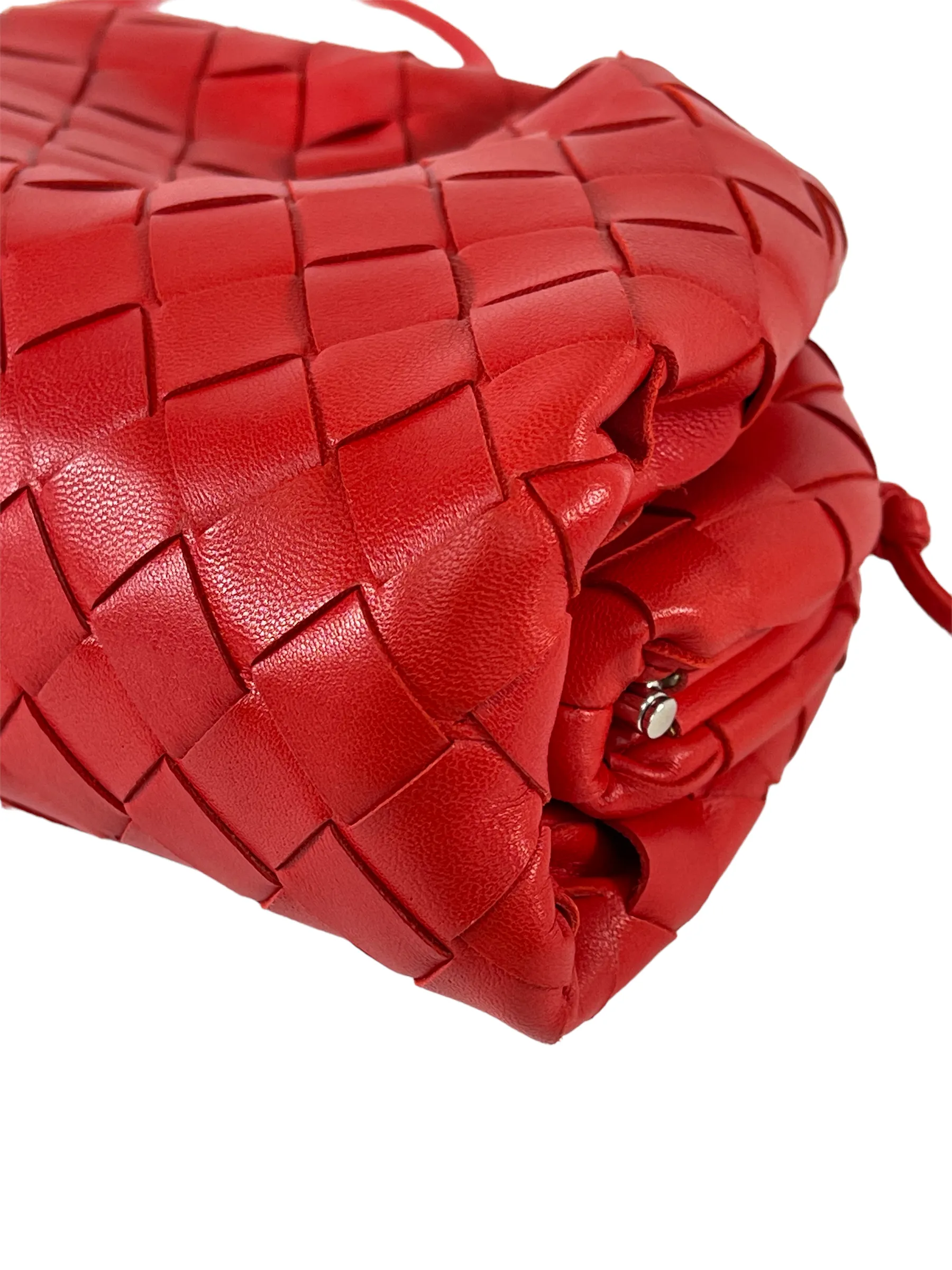 Bottega Veneta Small Red Woven Leather Crossbody