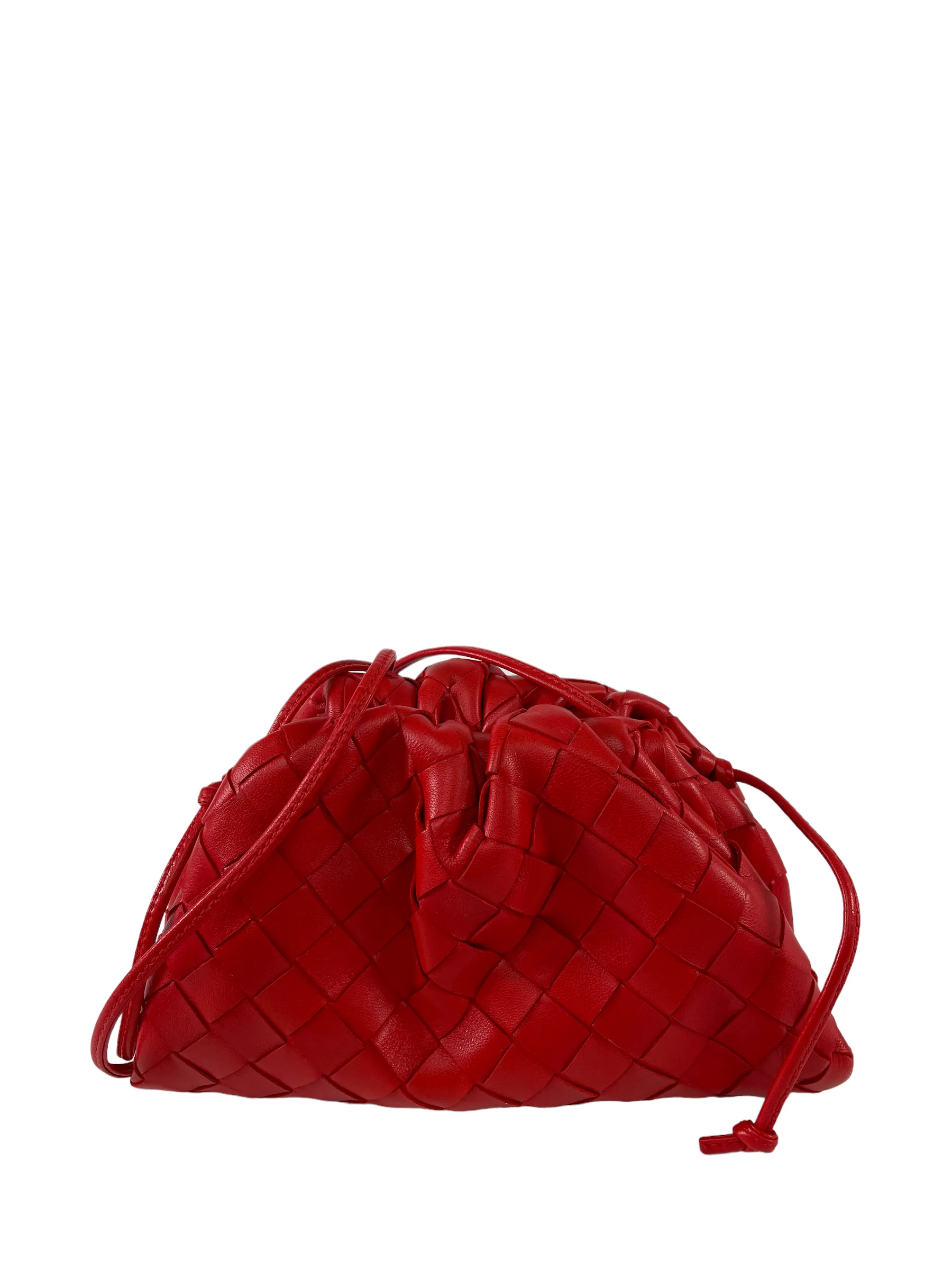 Bottega Veneta Small Red Woven Leather Crossbody