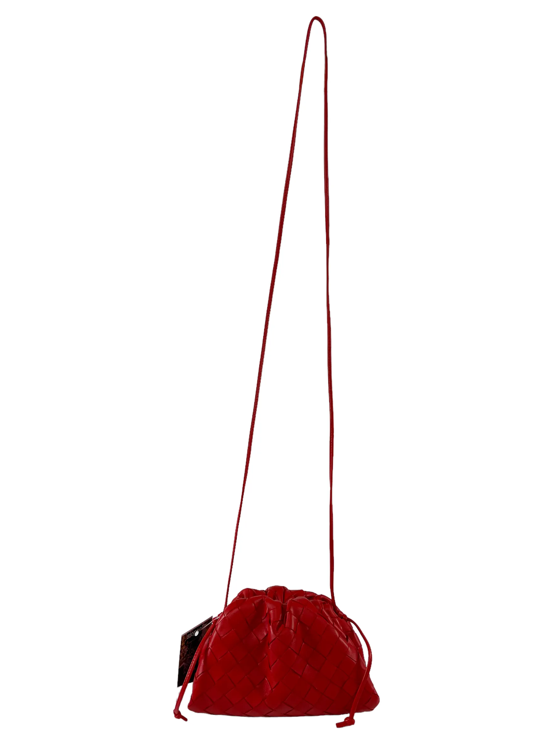 Bottega Veneta Small Red Woven Leather Crossbody