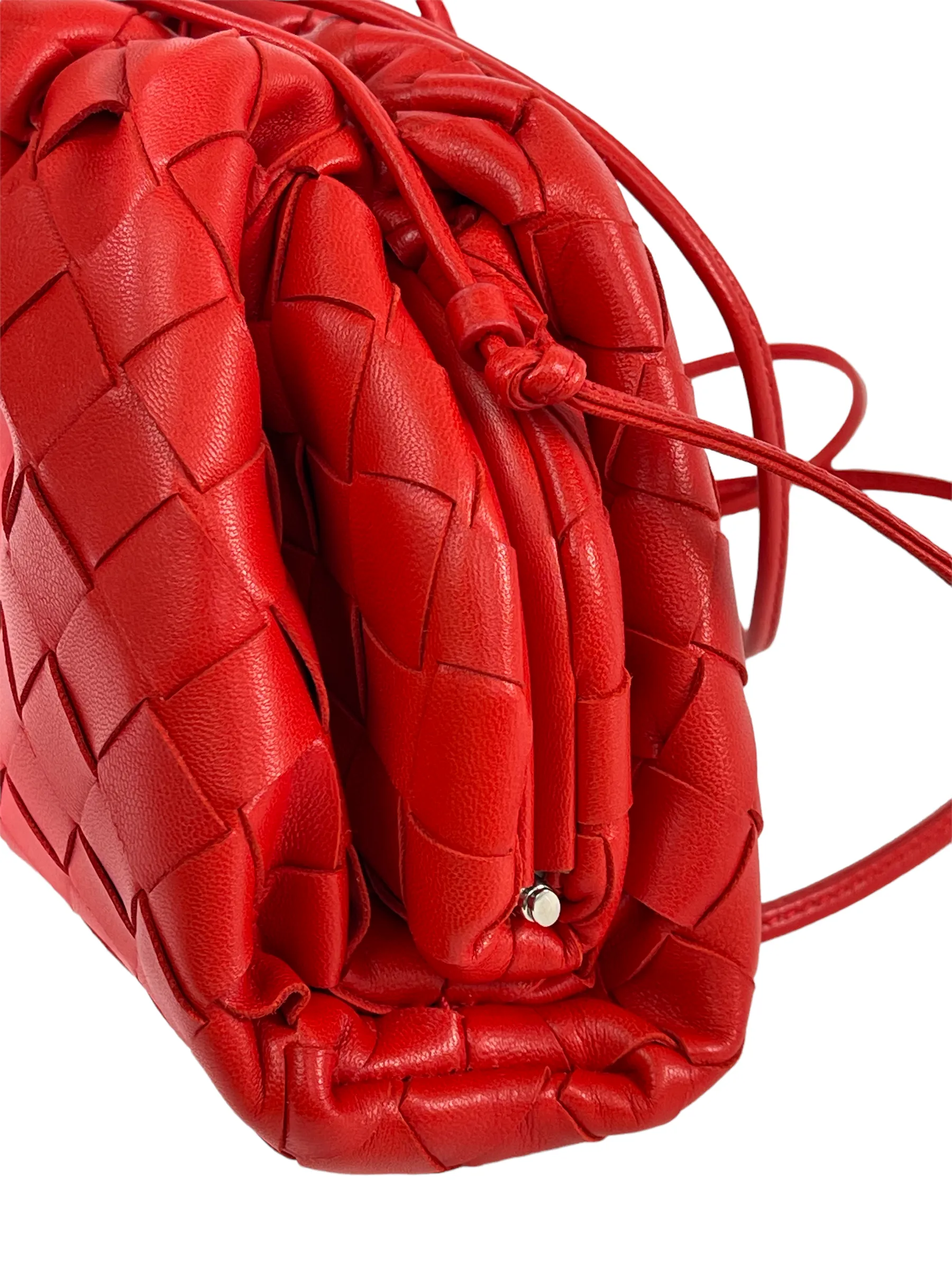 Bottega Veneta Small Red Woven Leather Crossbody