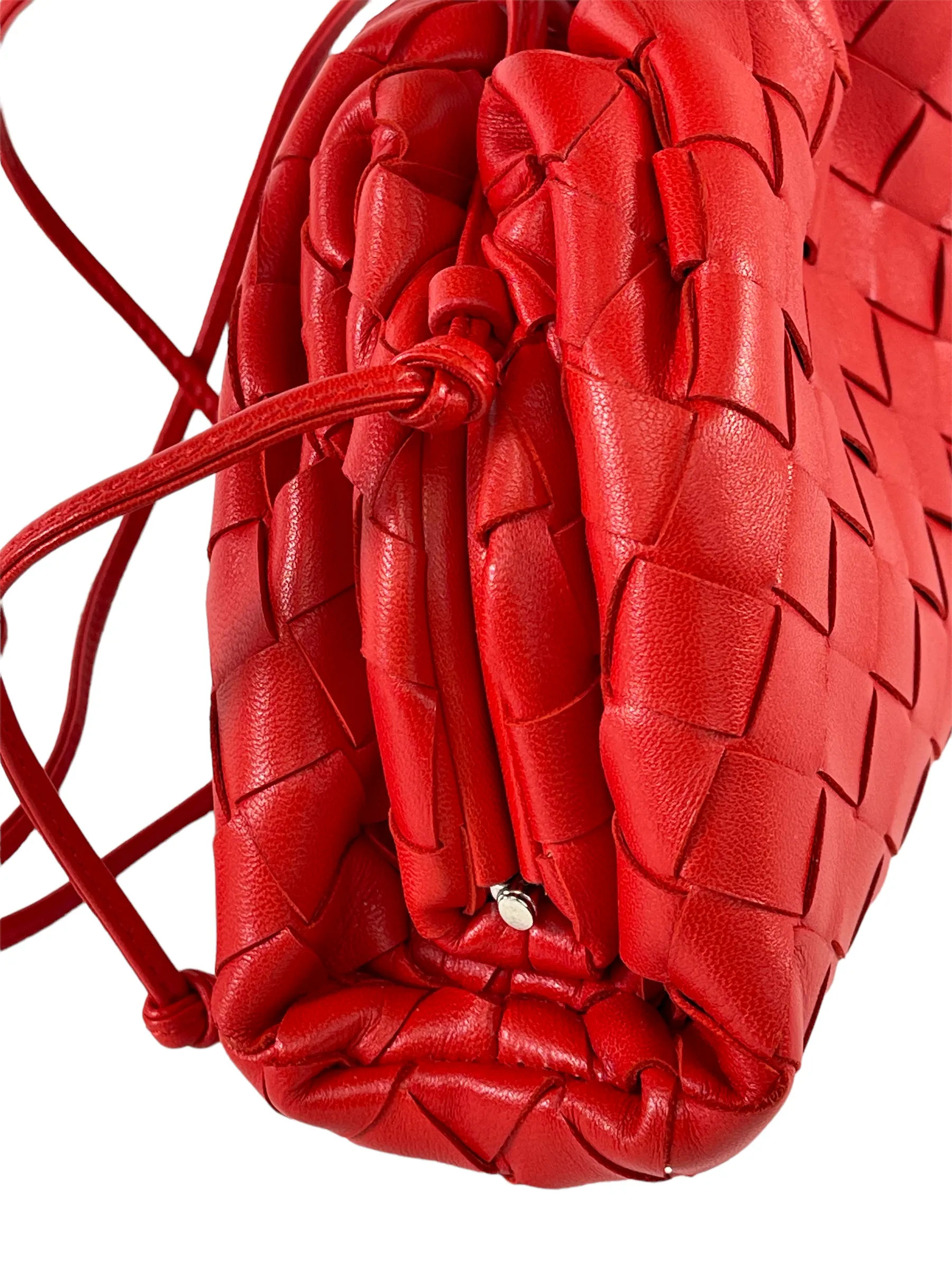 Bottega Veneta Small Red Woven Leather Crossbody