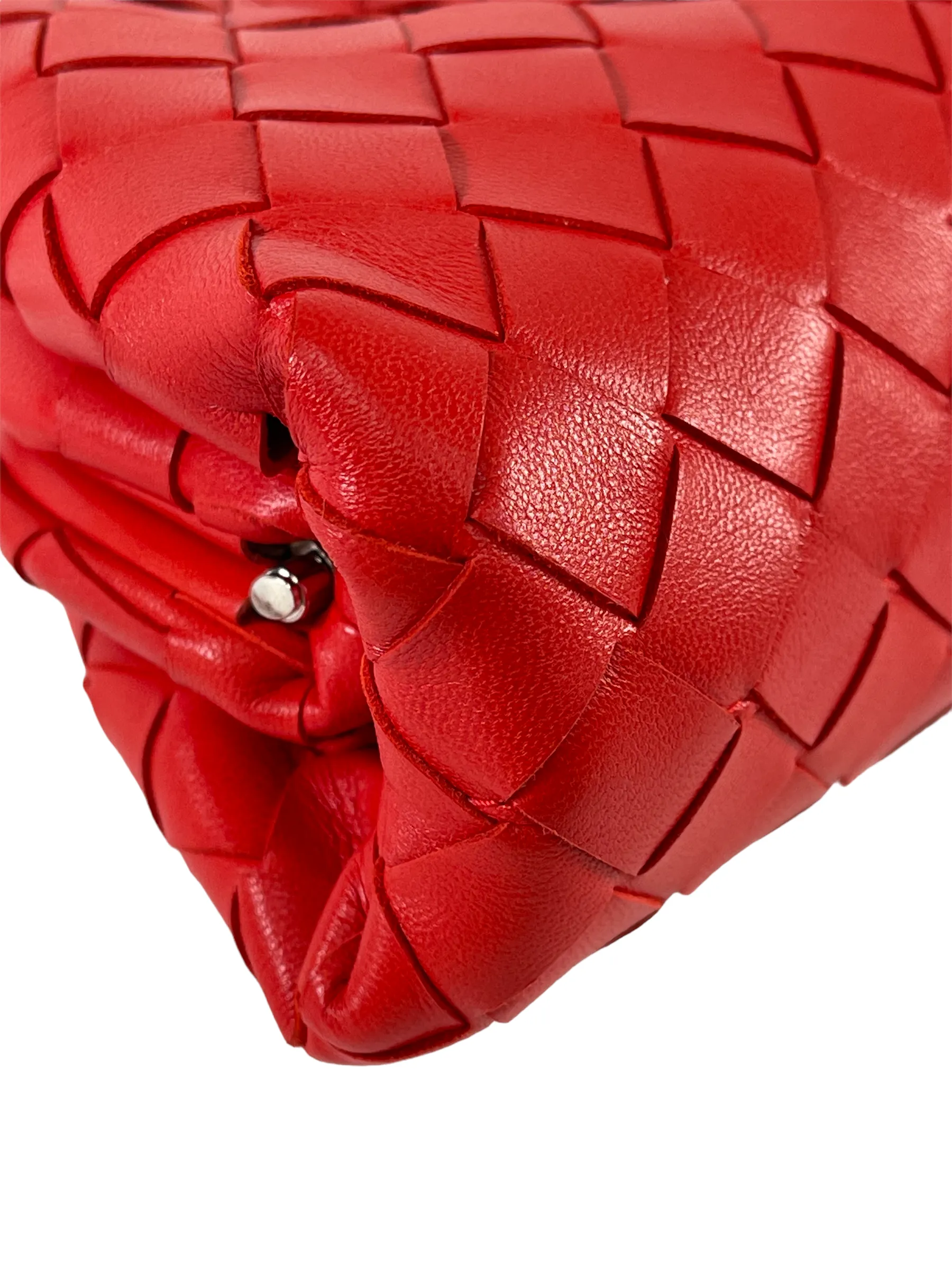 Bottega Veneta Small Red Woven Leather Crossbody