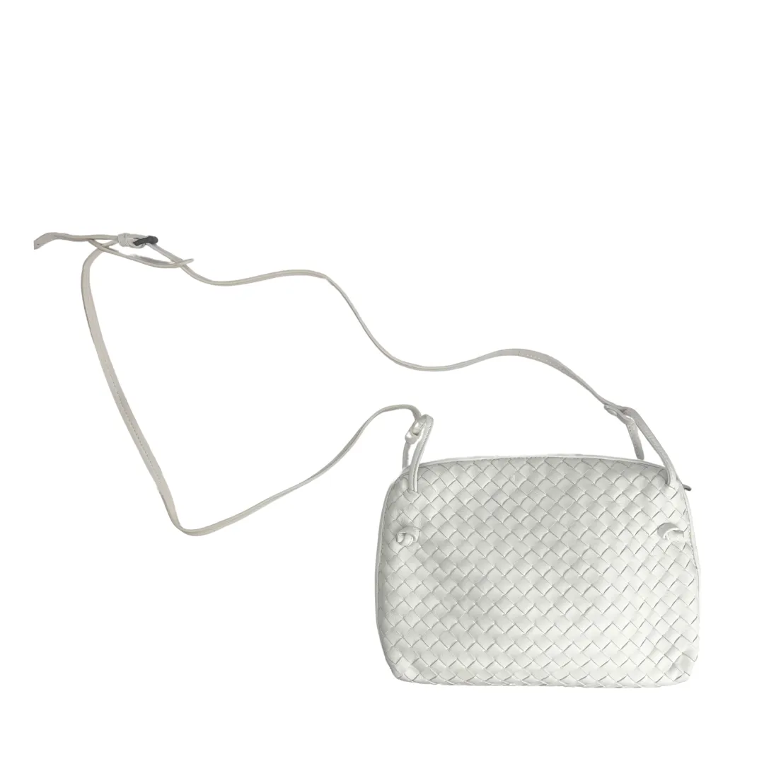 Bottega Veneta White Intrecciato Nodini Crossbody