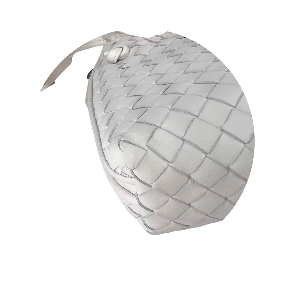 Bottega Veneta White Intrecciato Nodini Crossbody